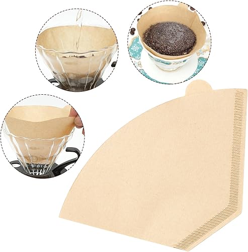 Miniatura 8 de Filtros de café 4 conos, 100 unidades de filtro desechable sin blanquear para cafetera por goteo, filtros de papel de café de 8 a 12 tazas, filtros