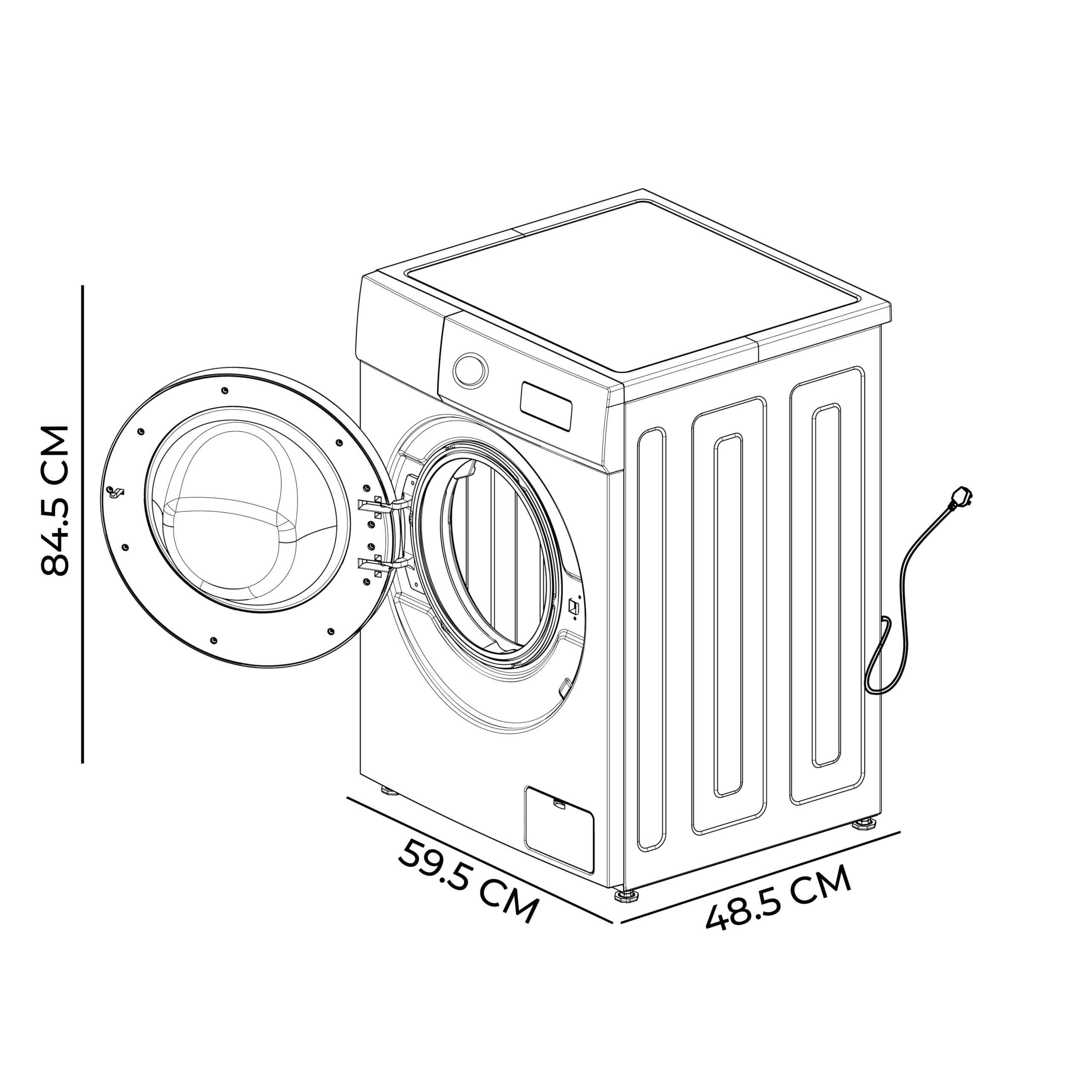 Cecotec Pralka 7 kg Obciążenie od przodu Bolero DressCode 7150 Inverter Steel A. Pralka 7 kg z silnikiem inwerterowym Plus 1400 obr/min, 12 programów, parą Max i wydajnością klasy A, wydajne i ciche