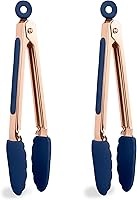 Vista 19 de COOK WITH COLOR - Juego de pinzas de cocina y barbacoa de acero inoxidable con punta de silicona, 3 piezas de utensilios, verde