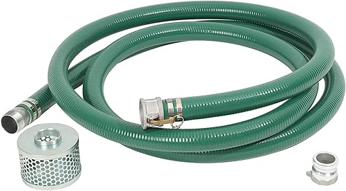 Eastrans El kit de bomba de manguera de descarga incluye manguera de succión de PVC verde de 2 x 20 pies, filtro de succión de orificio redondo de
