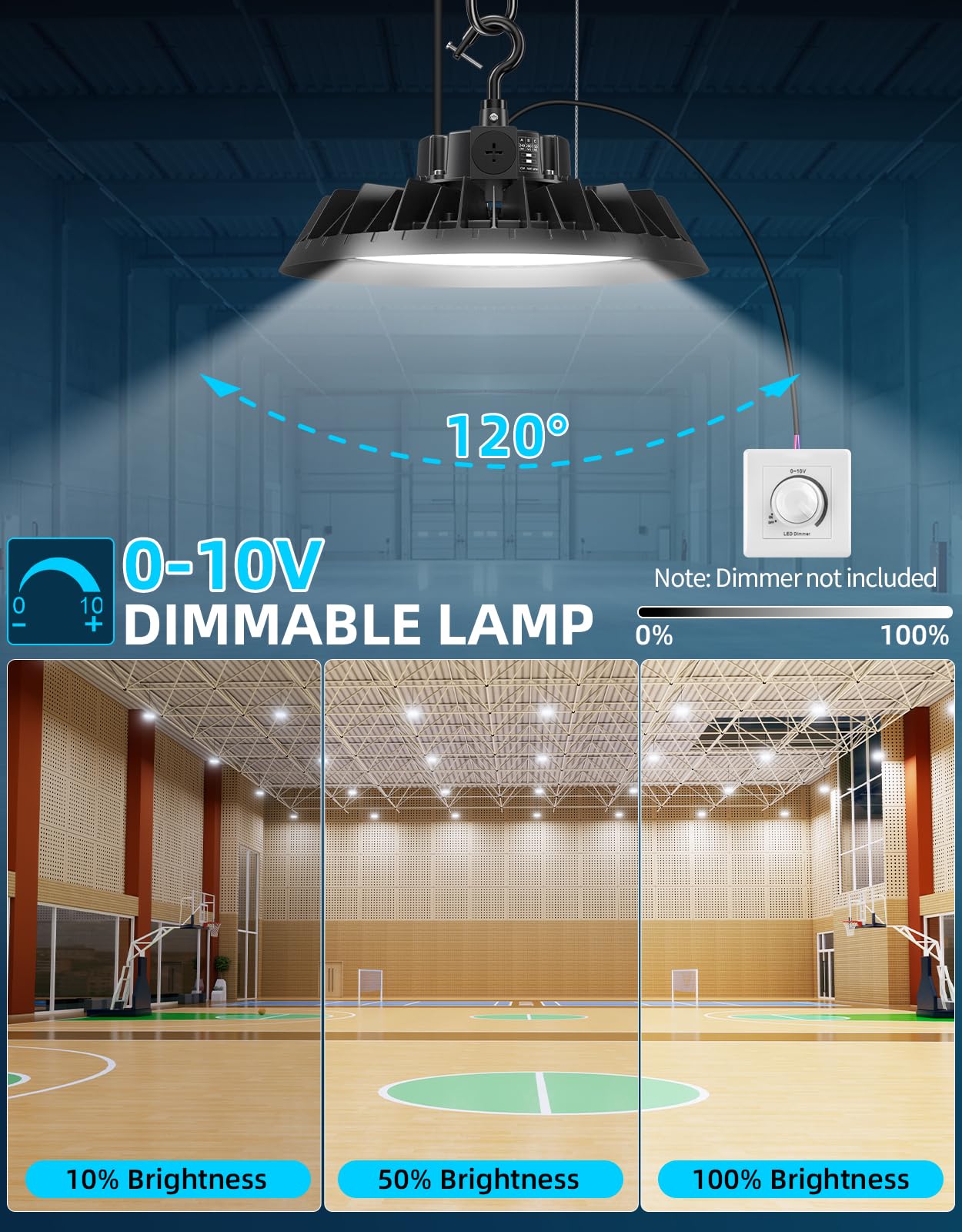 UFO LED High Bay Light 300W 240W 200W Adjustable 5700K 5000K 4500K Dimmable High Bay LED Shop Light — view 5