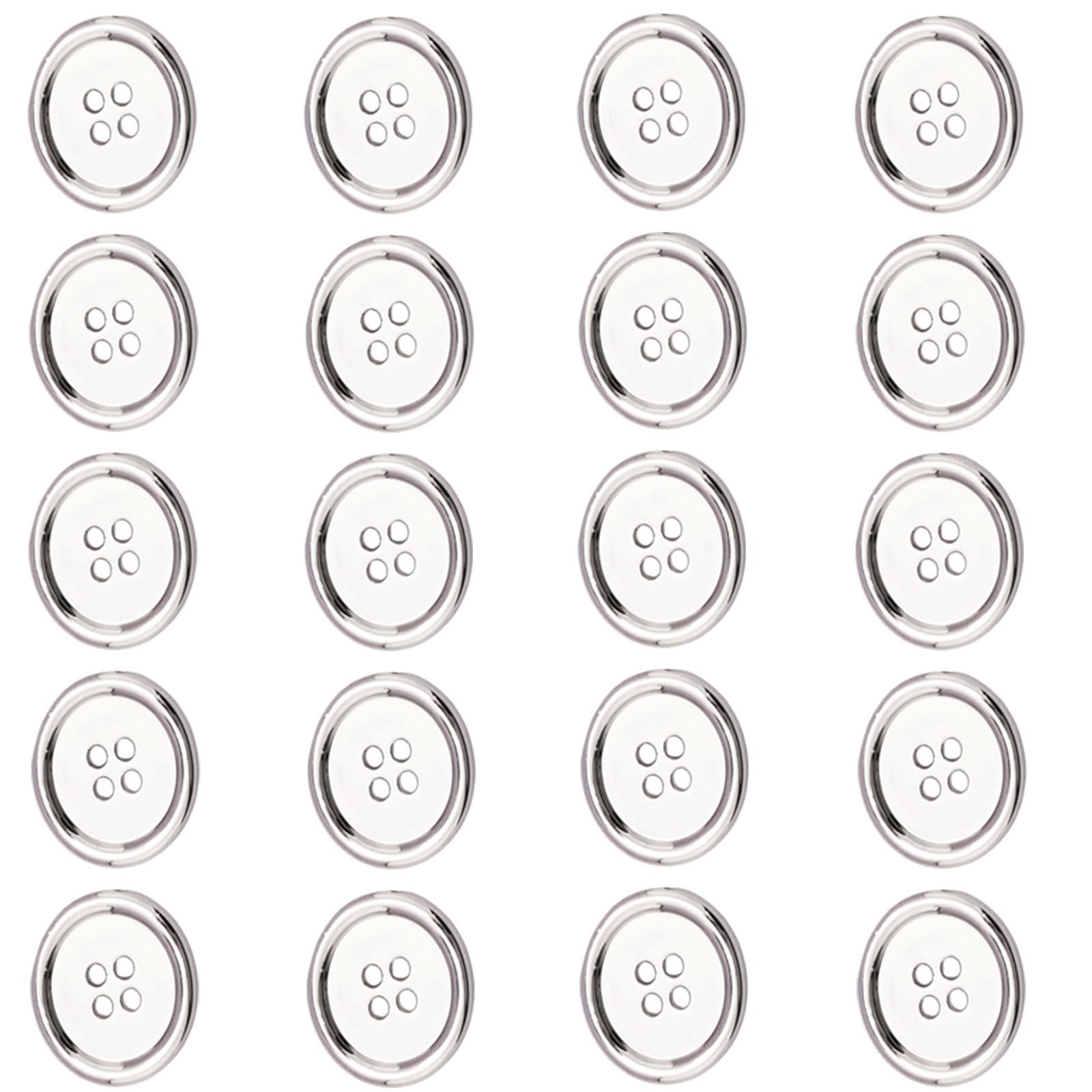Four Eye Button Fine Edges Detail Metal Alloy for Professional Sewing and Crafting Four Eye Button