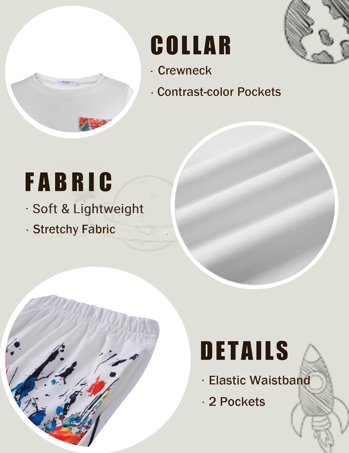 Arshiner Boys Fall Clothes Set Long Sleeve Pullover T-Shirt & Jogger Pants Casual Outfits for 5-13 Years Kids - Image 6