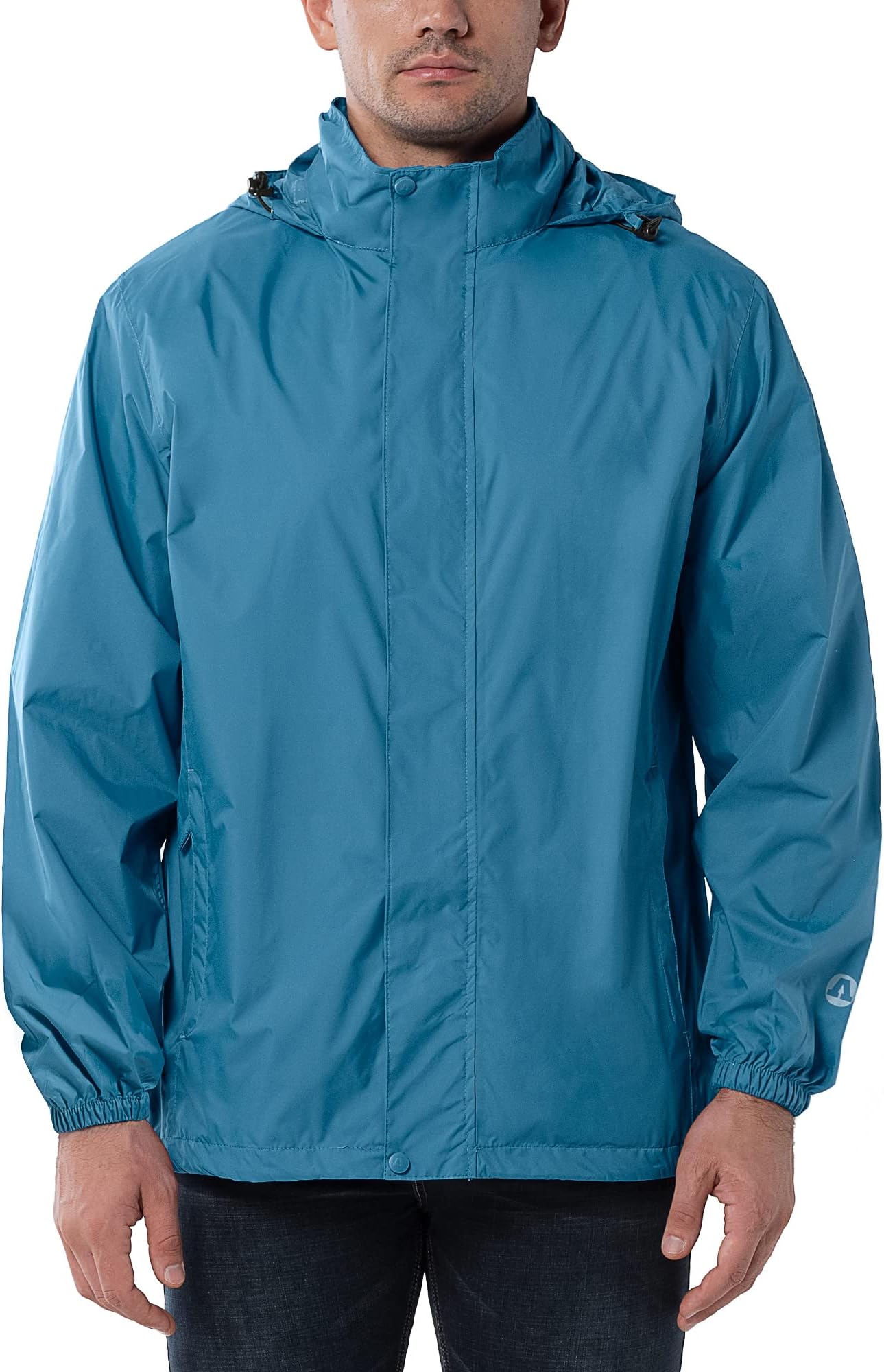 Outdoor Ventures Men's Rain Jacket Waterproof Lightweight Packable Rain Shell Raincoat with Hood for Golf Hiking Travel