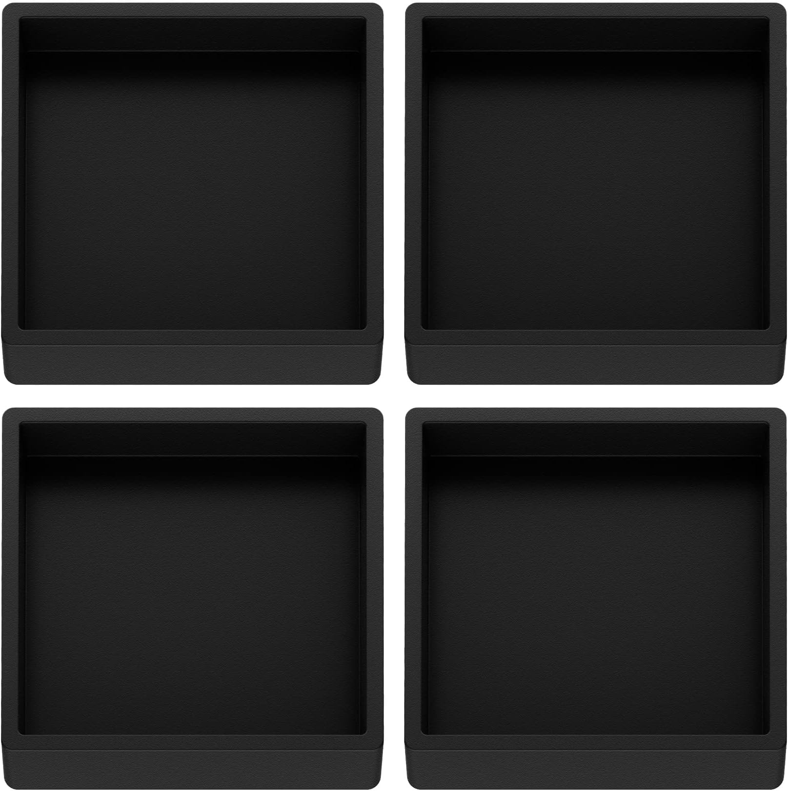 Furniture Coasters Caster Cups Rubber 2.5 inch Square no Slip Pads Furniture Leg Protectors-for Hardwood Floors (4, Square Black)