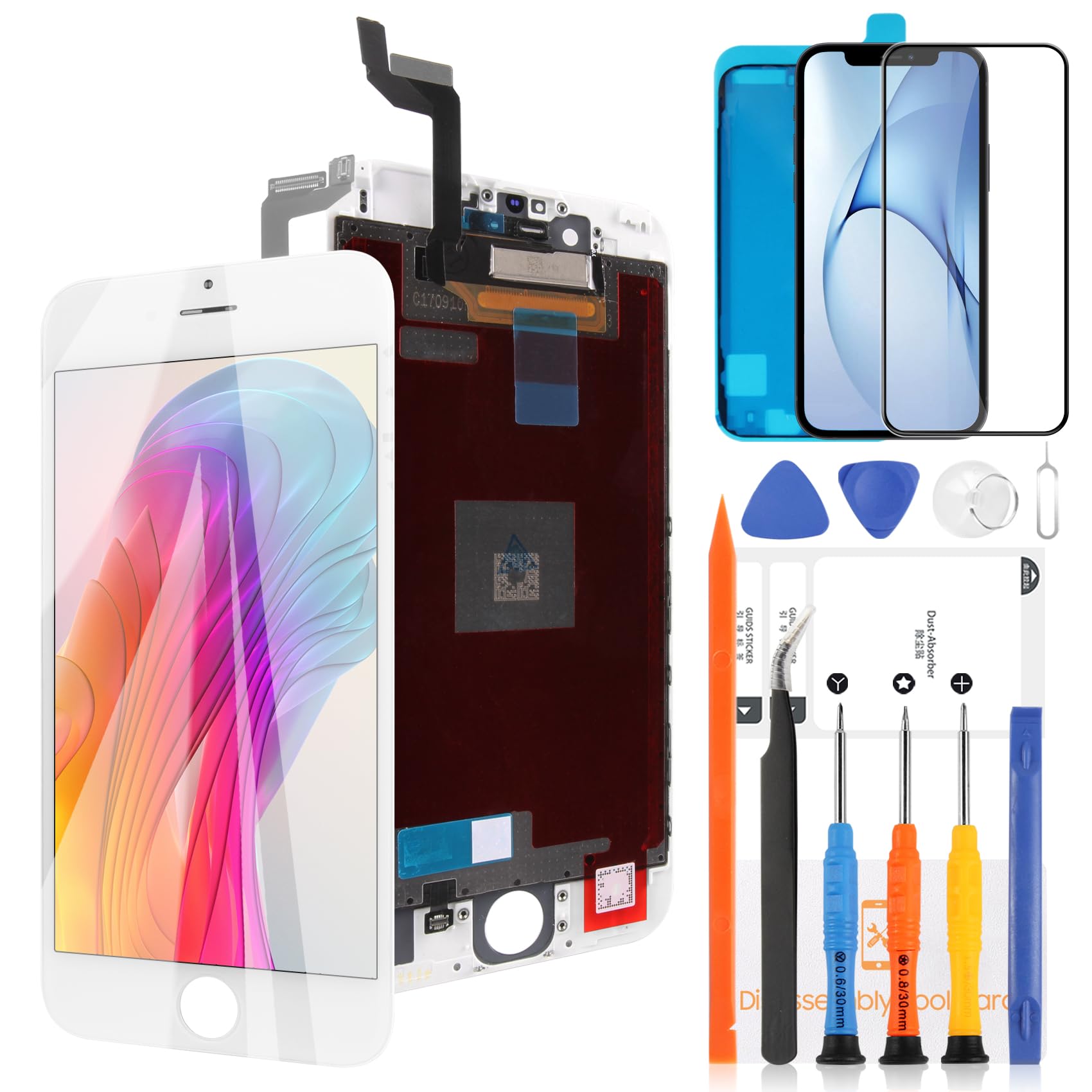 LADYSON Pantalla para iPhone 6S Pantalla 4.7" para iPhone 6S A1633 A1688 A1691 A1700 Pantalla LCD Display Touch Screen Digitizer Assembly Piezas de repuesto (Blanco)