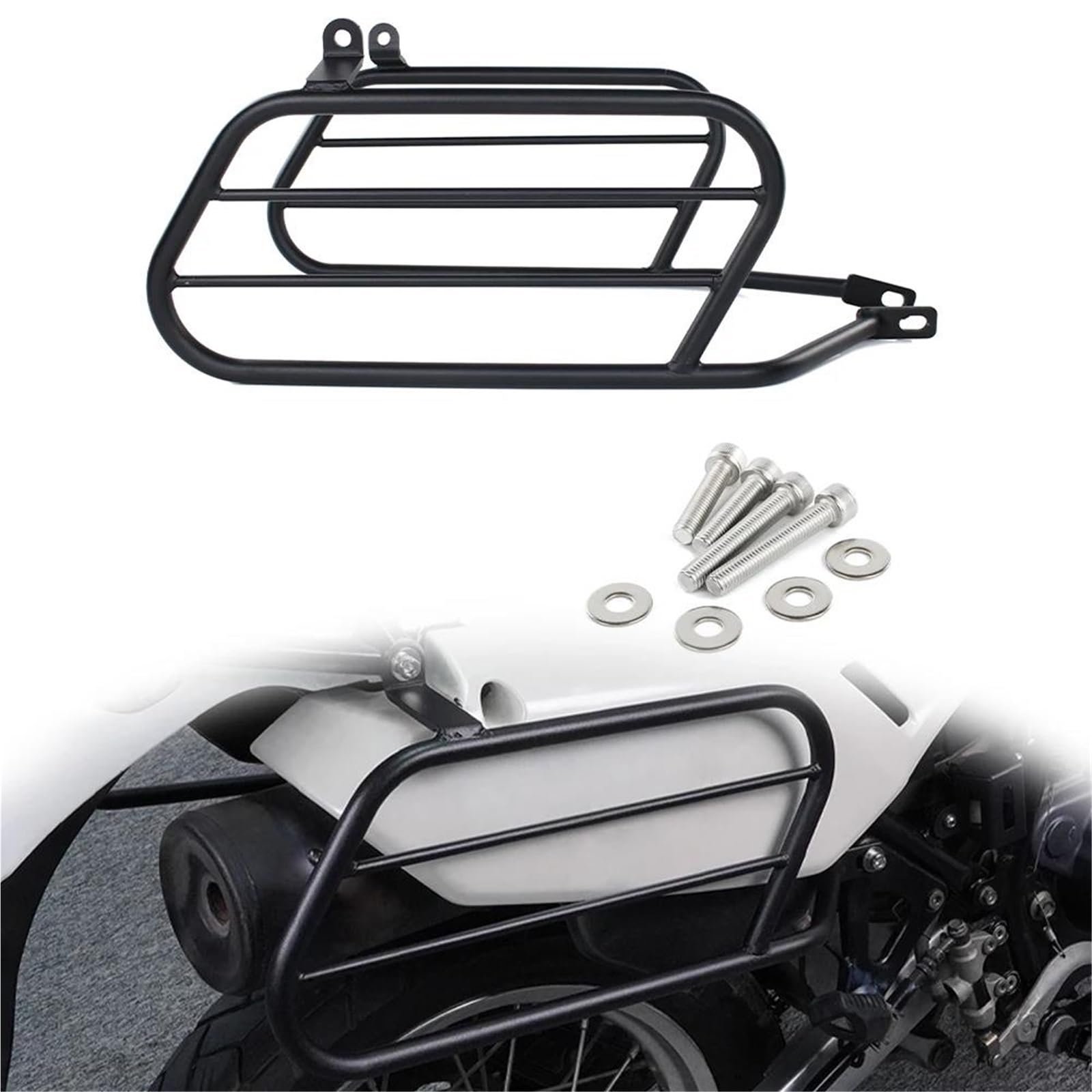 estantes Laterales Soporte Maletero Equipaje Bastidores Alforjas para KLR650 1987-2018 | Portaequipajes laterales traseros, ligeros y resistentes, dispersan la presión