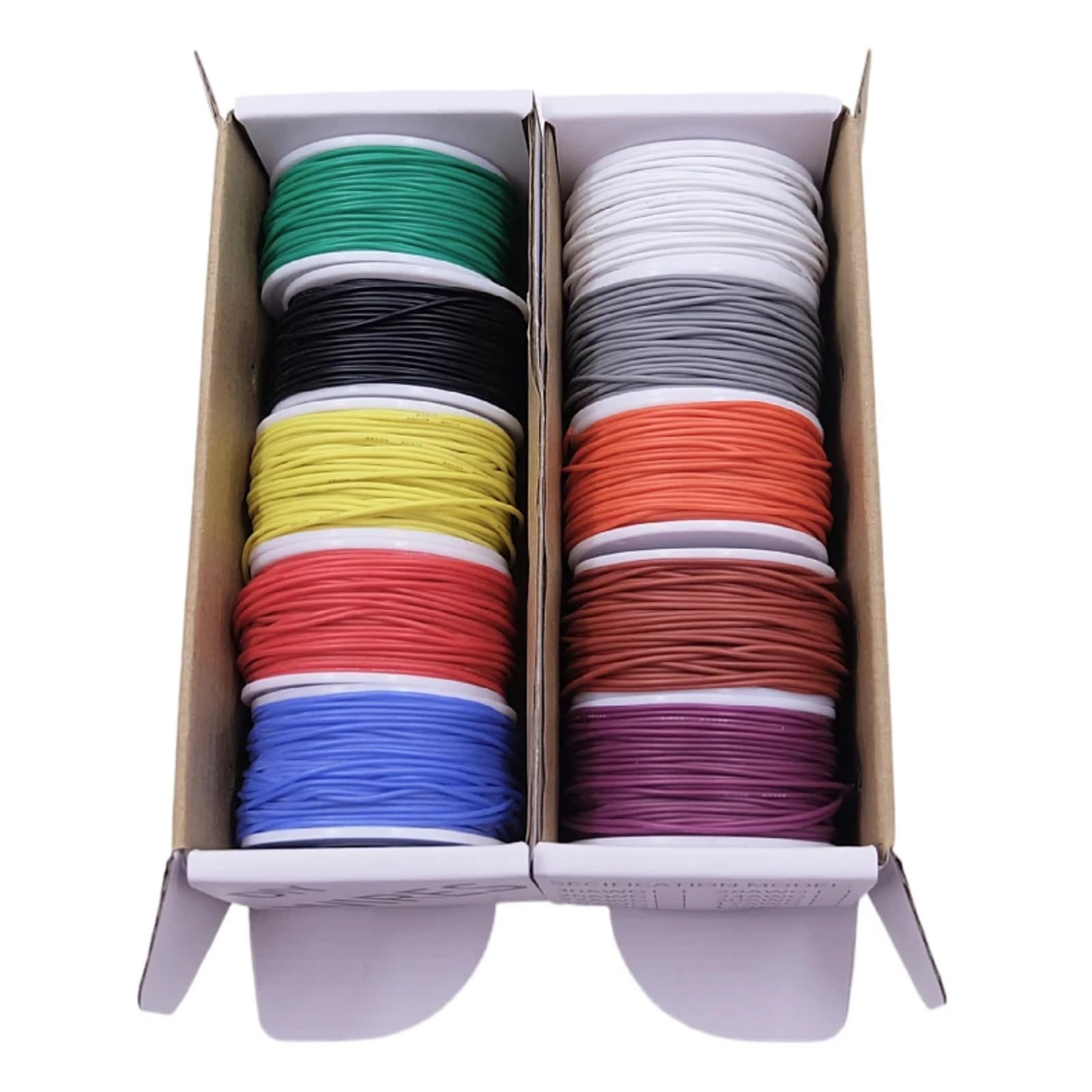 Cables de silicio blando 5 Kit en caja de color 30/28/26/24/22/20AWG cable torcido(Boxed 4; 28AWG (20 metros x5 roll))