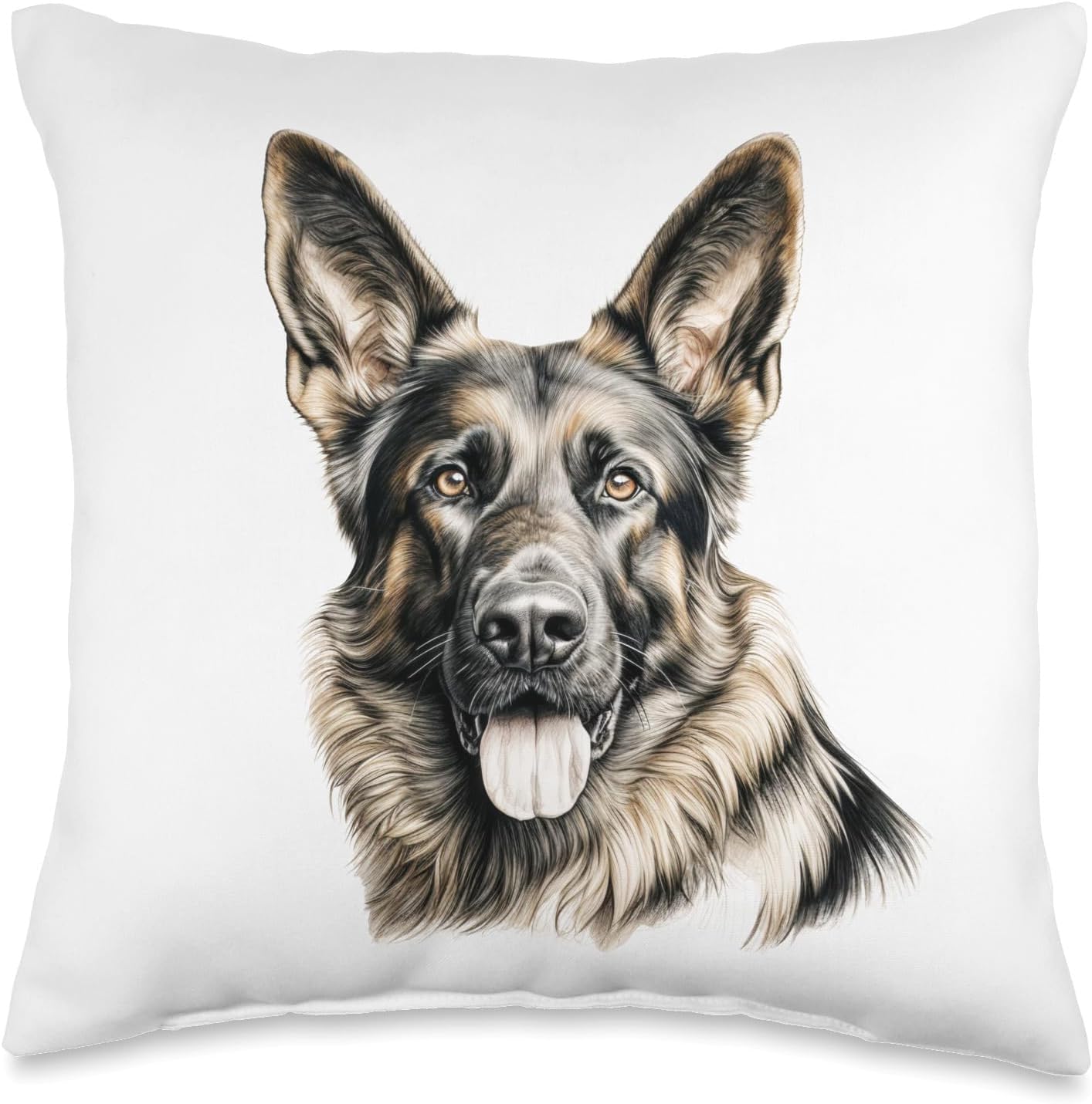Gaze of Intelligence. German Shepherd Throw Pillow