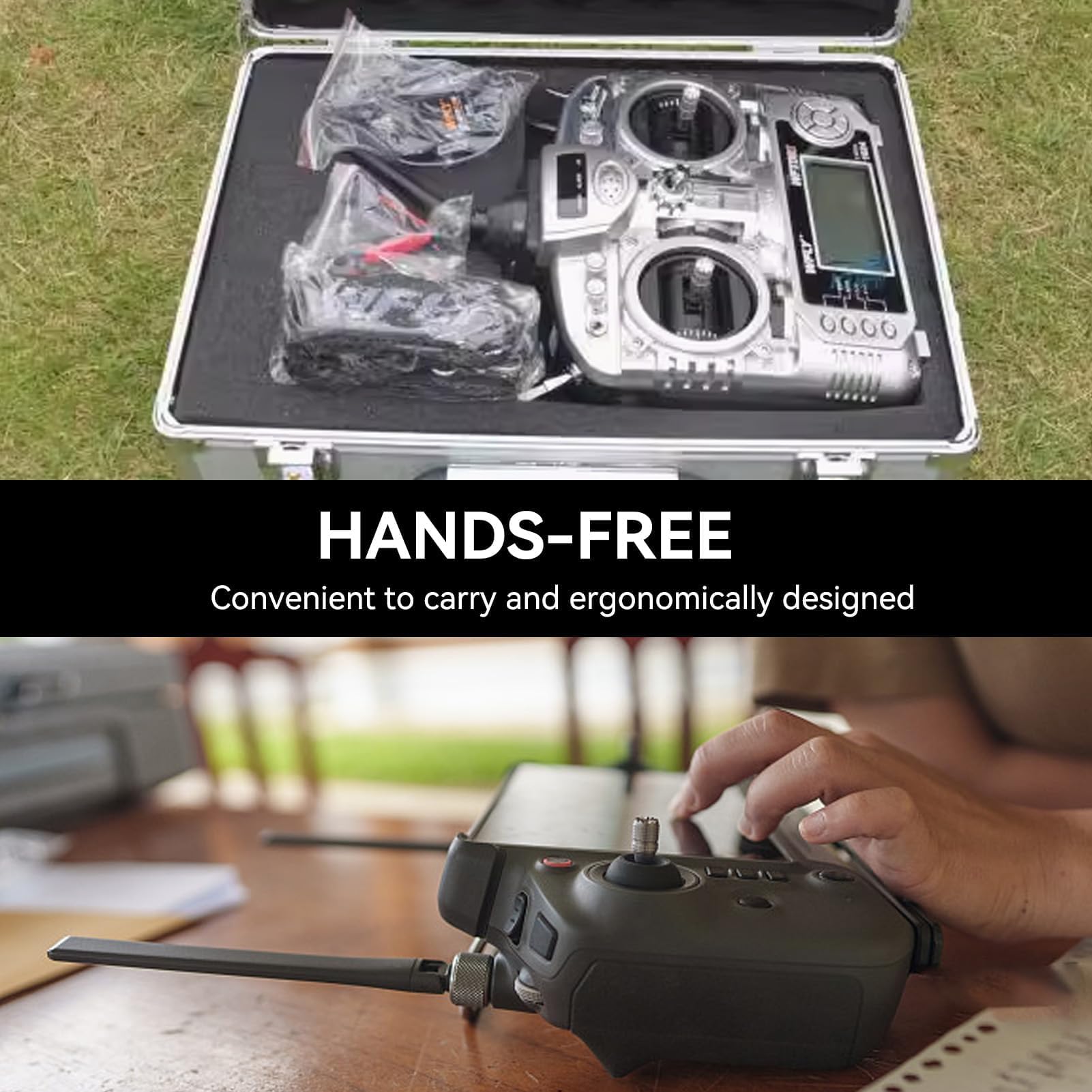 HERCHR Borsa da Trasporto per Controller RC, Custodia da Trasporto Universale per Aereo Modello 2.4G, Custodia per trasmettitore Telecomando per JR FUTABA Flysky