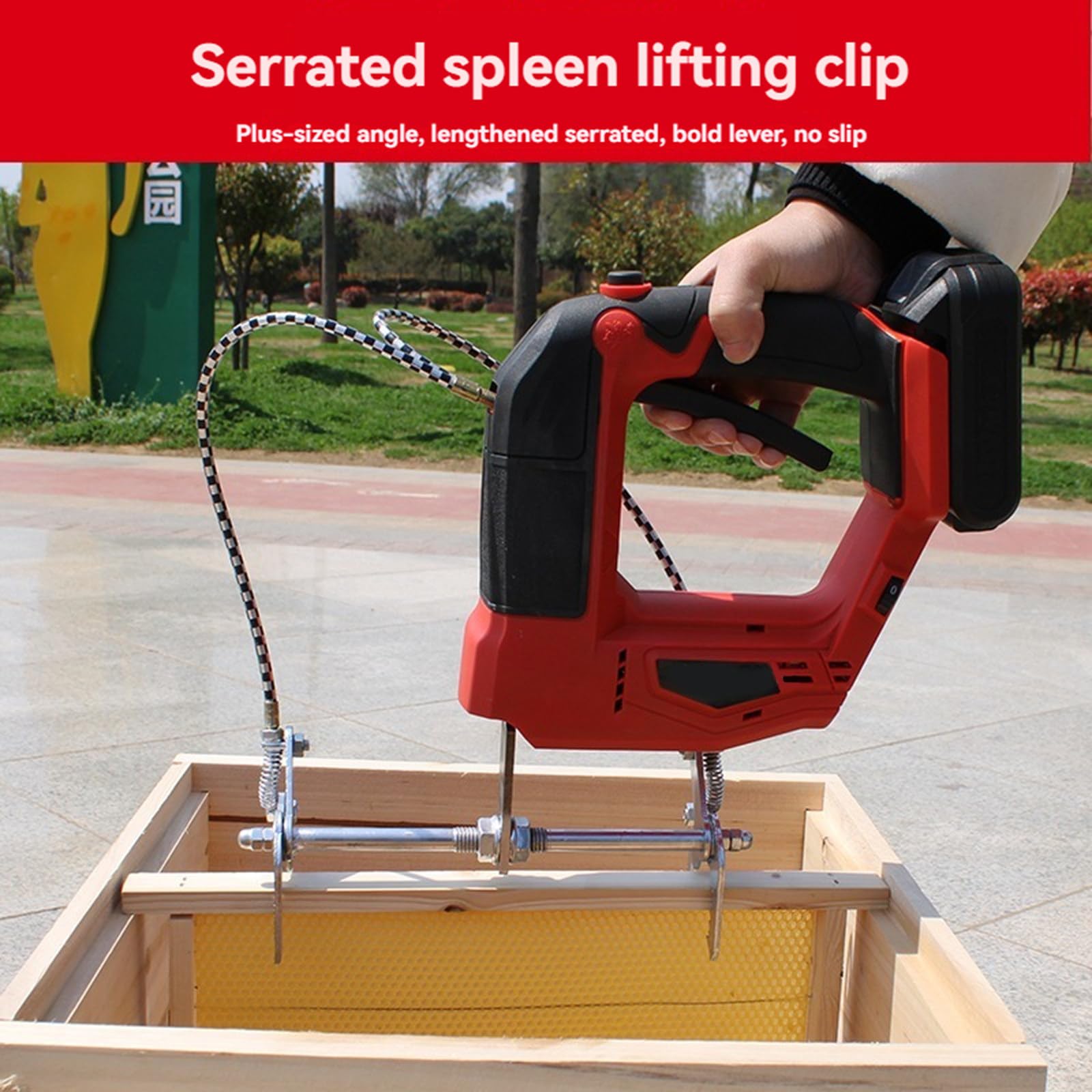 Bee Shaker - Máquina agitadora de marco de colmena inalámbrica de 150 W, removedor de abejas portátil recargable de 20 V con 2 baterías para apicultores, 2700 rpm, 4 velocidades