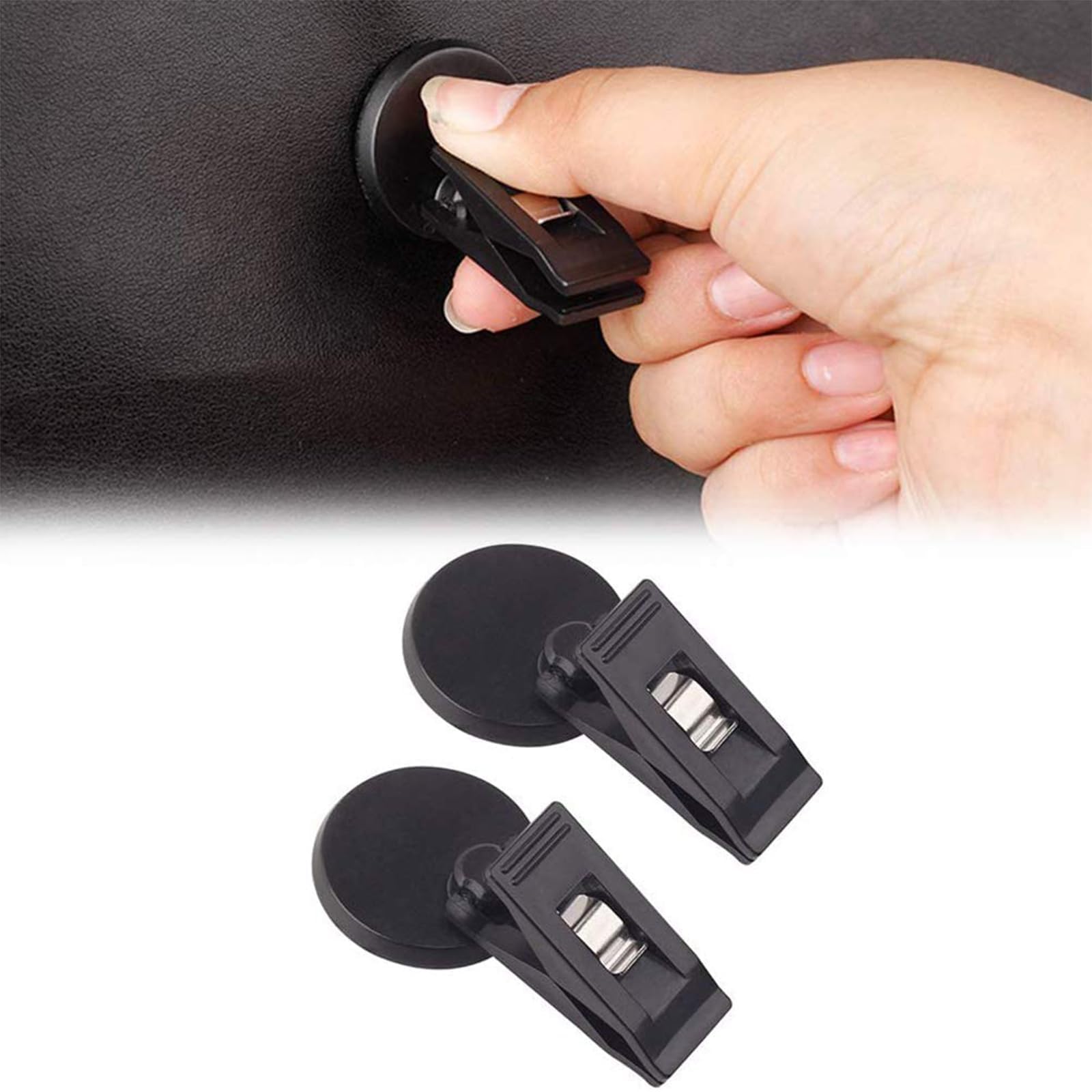 JYTDBCS Car Notepad Holder,2 Pieces Car Parking Space Sticker Holder Memo Holder Car Clip Windscreen Holder Self-Adhesive Ticket Clips (Black)
