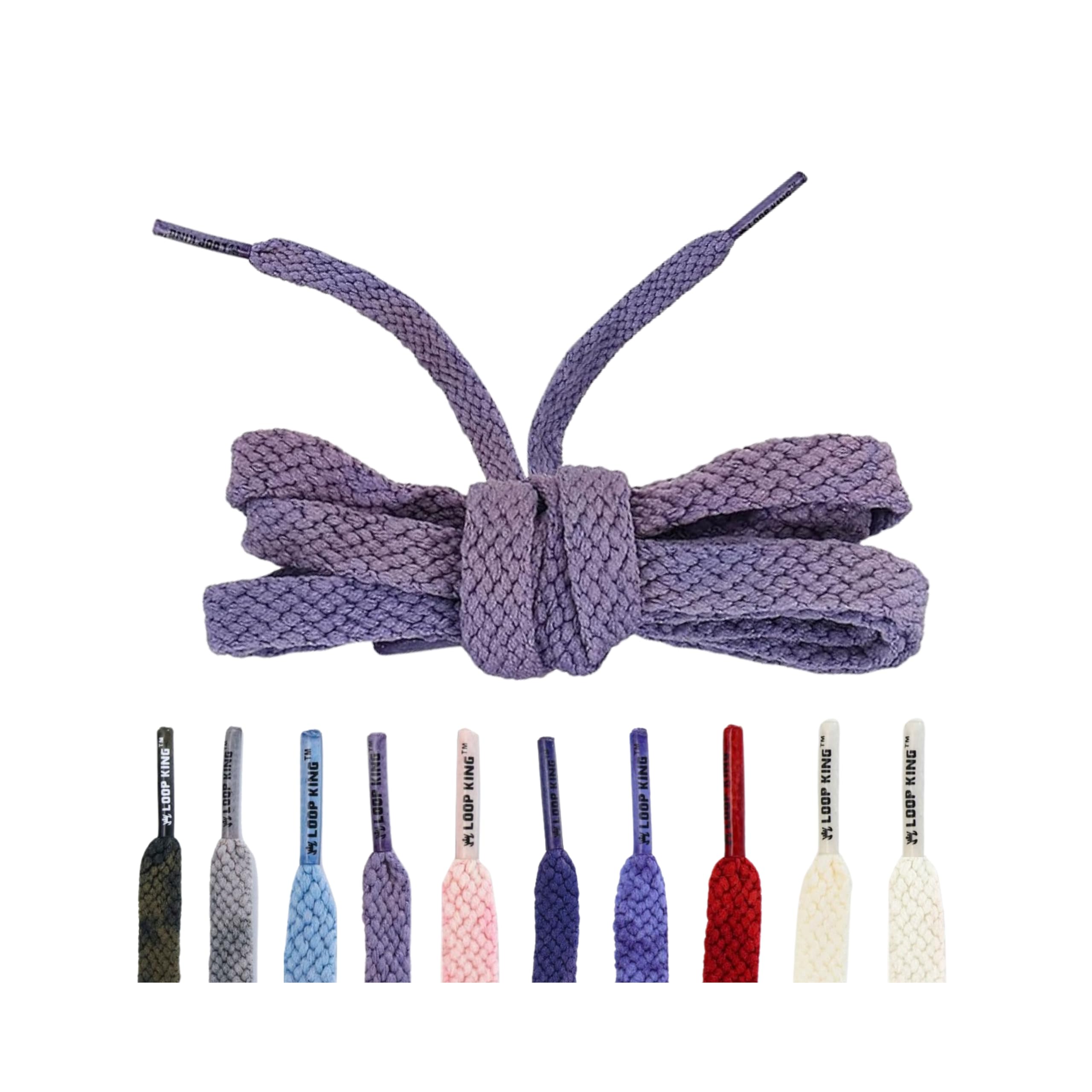 Premium Light Purple Vintage Fade Flat Cotton Laces for Sneakers and Tennis Shoes, Replacement Shoe Strings for Men & Women, Athletic Shoelaces for Adults 55 inches 140 cm long