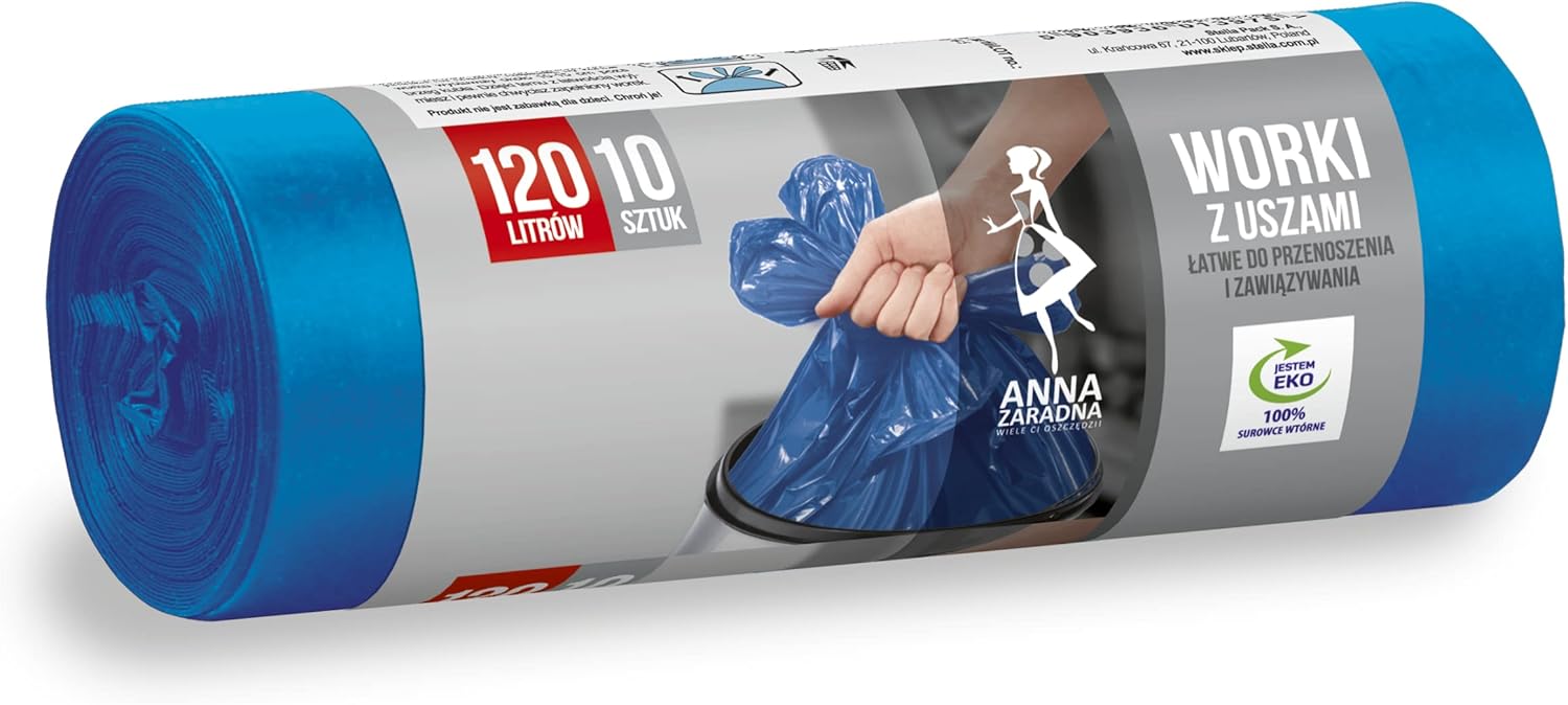 Garbage bags WITH EARS 120L 10pcs blue