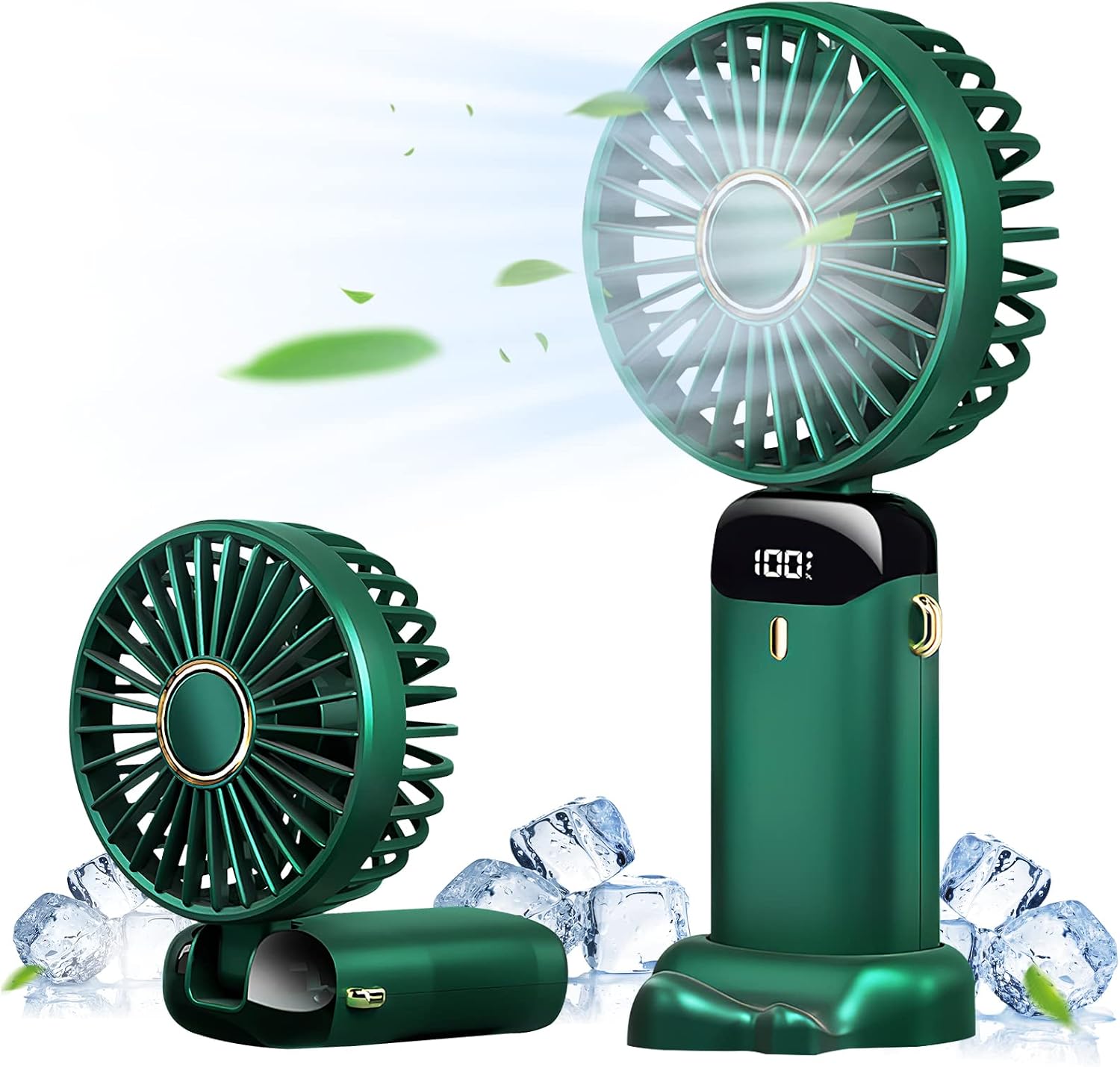 Portable Personal Fan with 5 Speeds, Mini Quiet Fan with LED Display, 11-21Hs Working Time for Office Outdoor