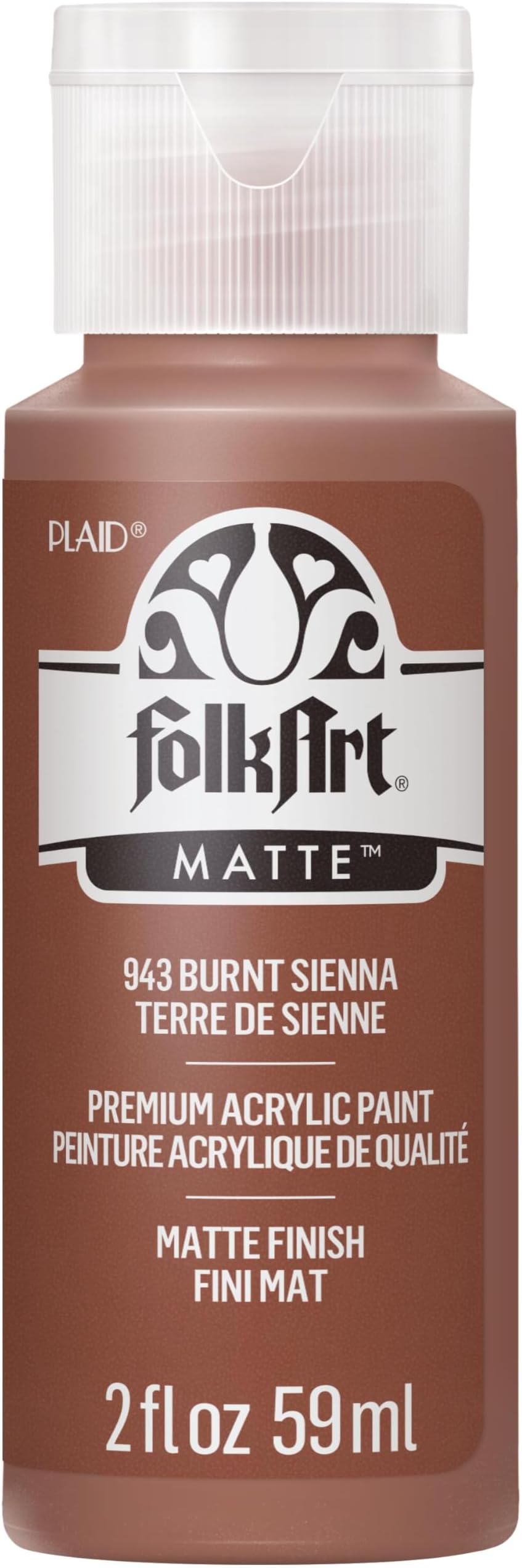 FolkArt Acrylic Paint in Assorted Colors (2 oz), 943, Burnt Sienna