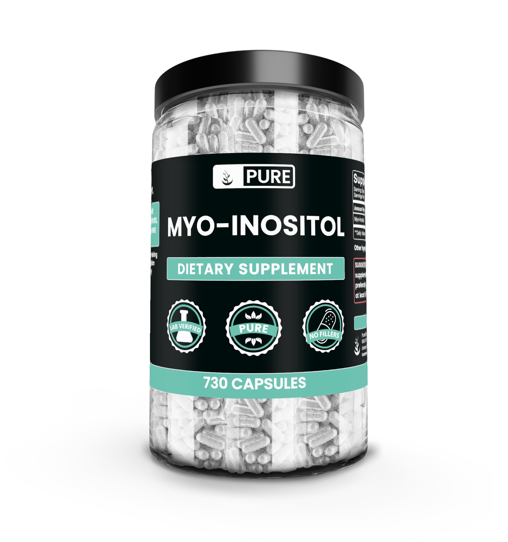 PURE ORIGINAL INGREDIENTS Cápsulas de mio-inositol 730 cápsulas