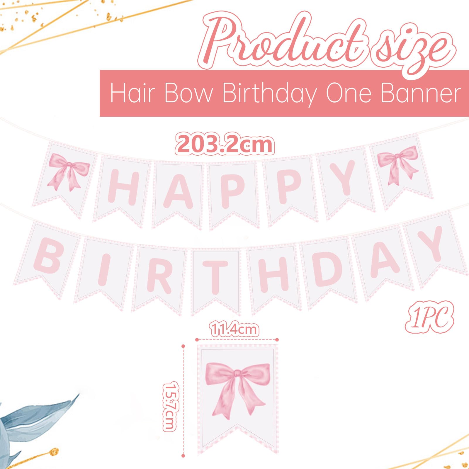 Kotkiddy Fiocco compleanno 1° striscione - Ragazza 1° striscione di compleanno fiocco decorazione rosa banner torta farfalla decorazione