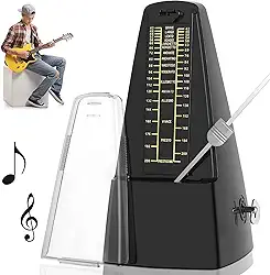 Metrônomo Mecânico, Metrônomo Universal para Guitarra, Bateria, Piano, Violino e Outros Instrumentos, Metrônomo Mecânico Analógico, Temporizador Musical de 40 a 208 Batidas