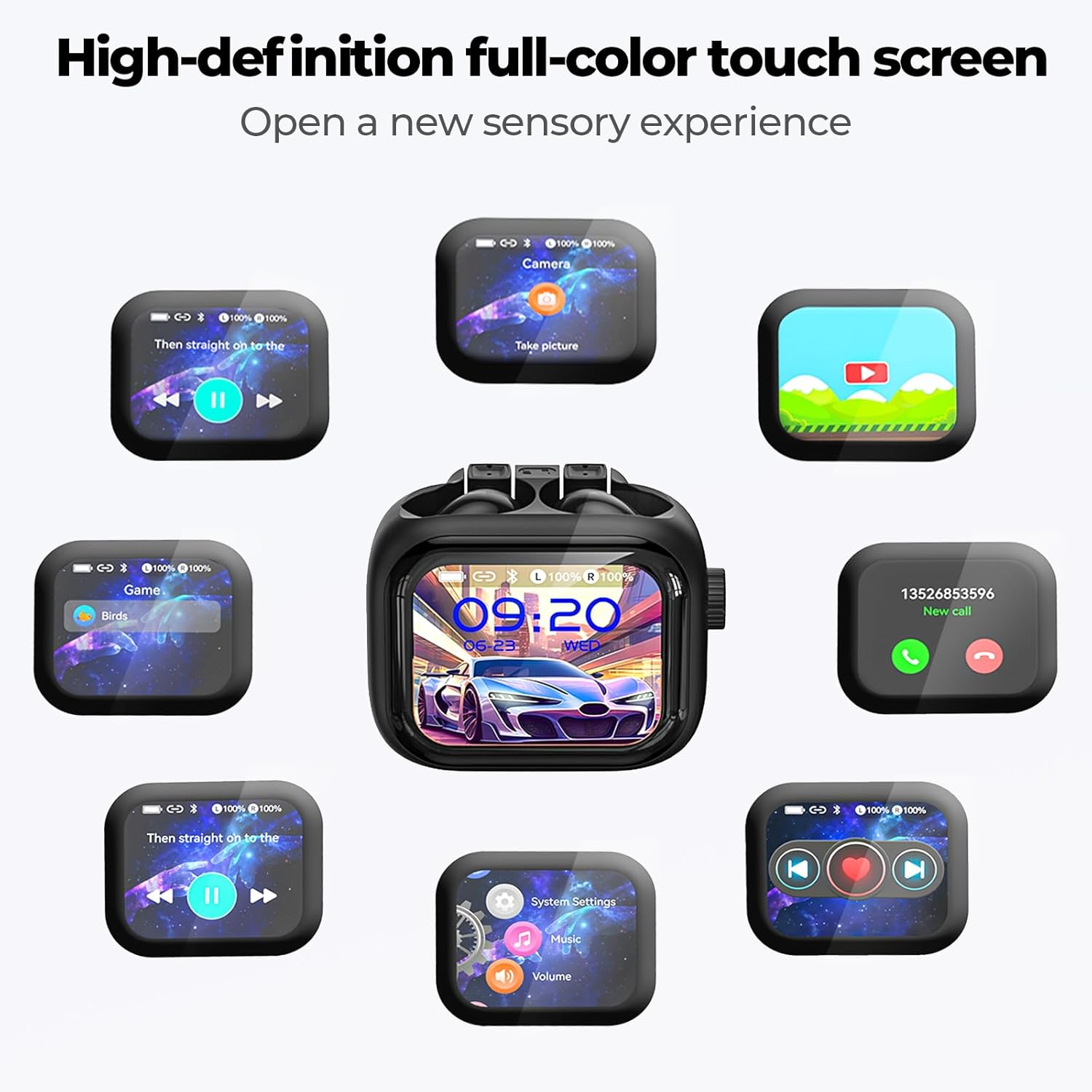 NE40 Translation Earbuds, Translation Earbuds Real Time for 134 Languages, Bluetooth 6.0 Translation Headphones with LCD Screen, Translator Earphones fit iOS&Android for Travel Business, Black