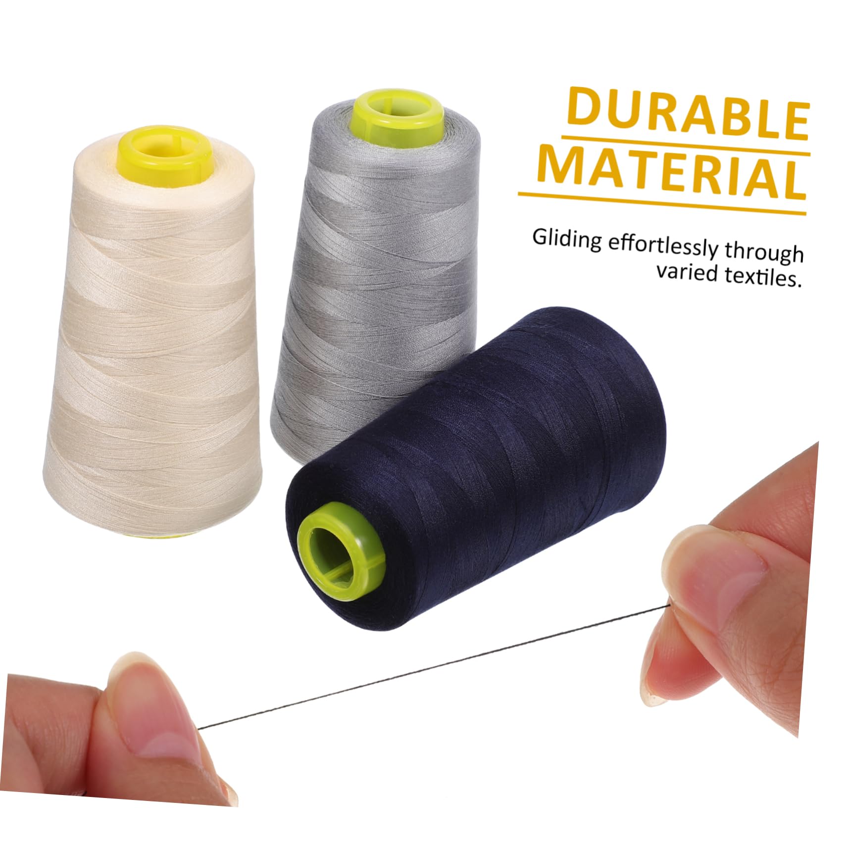 HOMSFOU 3 Series Hilo De Poliéster De Hilo De Yardas Resistente Decoloración Compatible Con Mano Y Máquina 6 Piezas*3