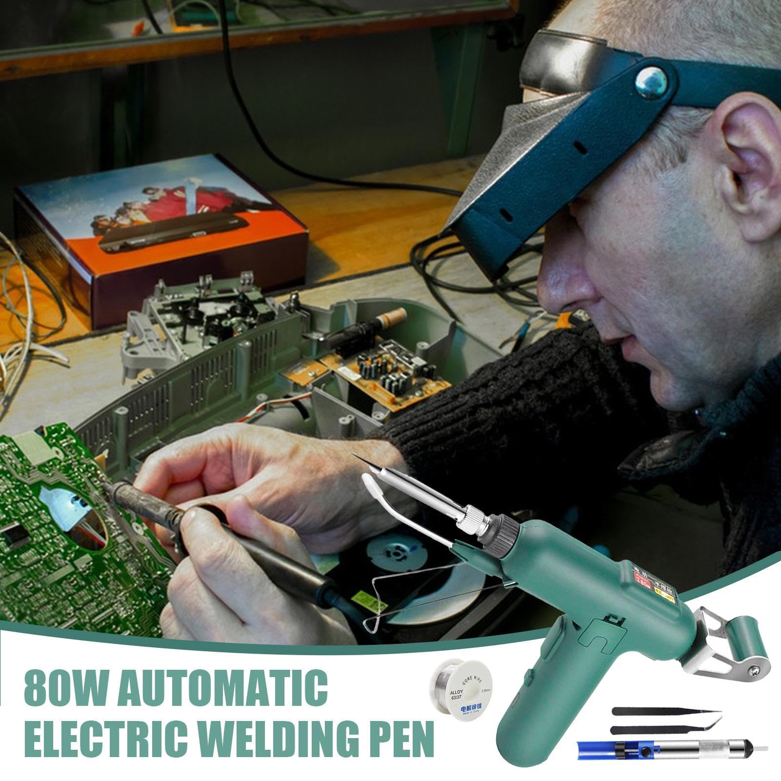 Soldering Iron Kit, 80W Rapid Heating Soldering Iron With Overheat Protection, Auto Feed Solder Welding Pen, Auto Feed Soldering Iron For Jewelry Making Electronics Repair Model Building