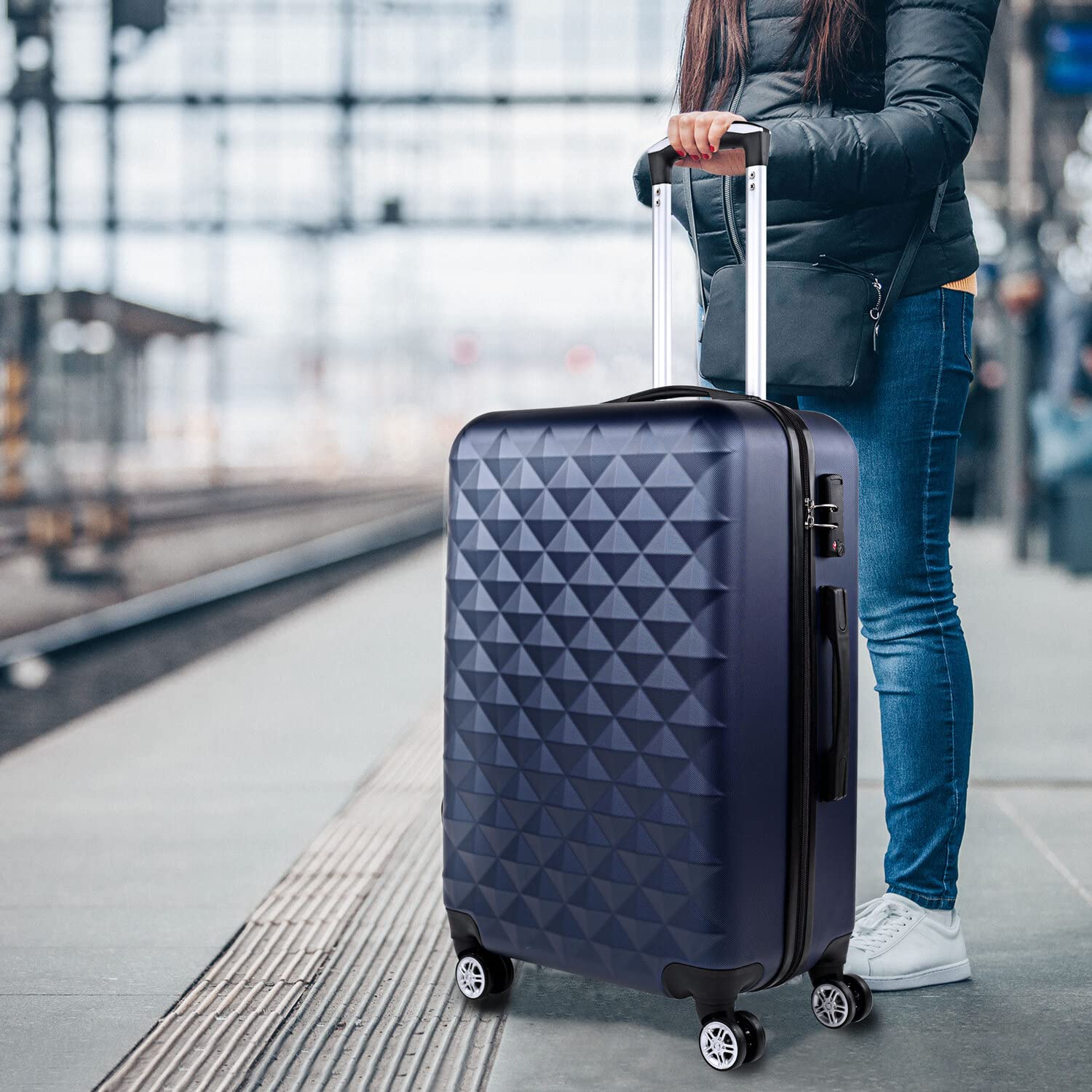 Valigia Da Stiva Rigida - Trolley Grande Con Ruote , Valigia 23kg Per Viagg
