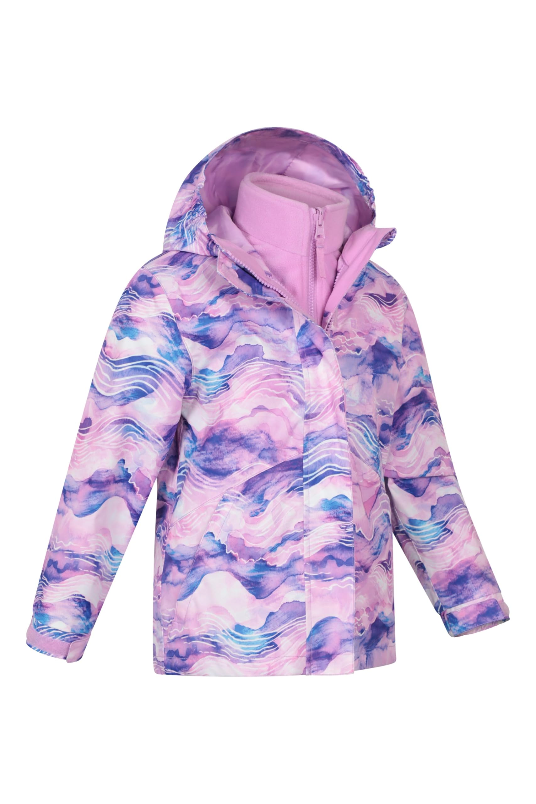 Mountain Warehouse Aries wasserdichte 3-in-1-Kinderacke - versiegelte Nähte - Kinder-Regenjacke, abnehmbare Kapuze - Mädchen- und Jungen-Regenmantel, Winter