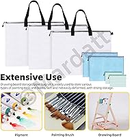 Vista 7 de 7 bolsas de almacenamiento de 19 x 25 pulgadas con asa y cremallera, 3 tamaños impermeables para almacenamiento de pósteres, carpetas de malla