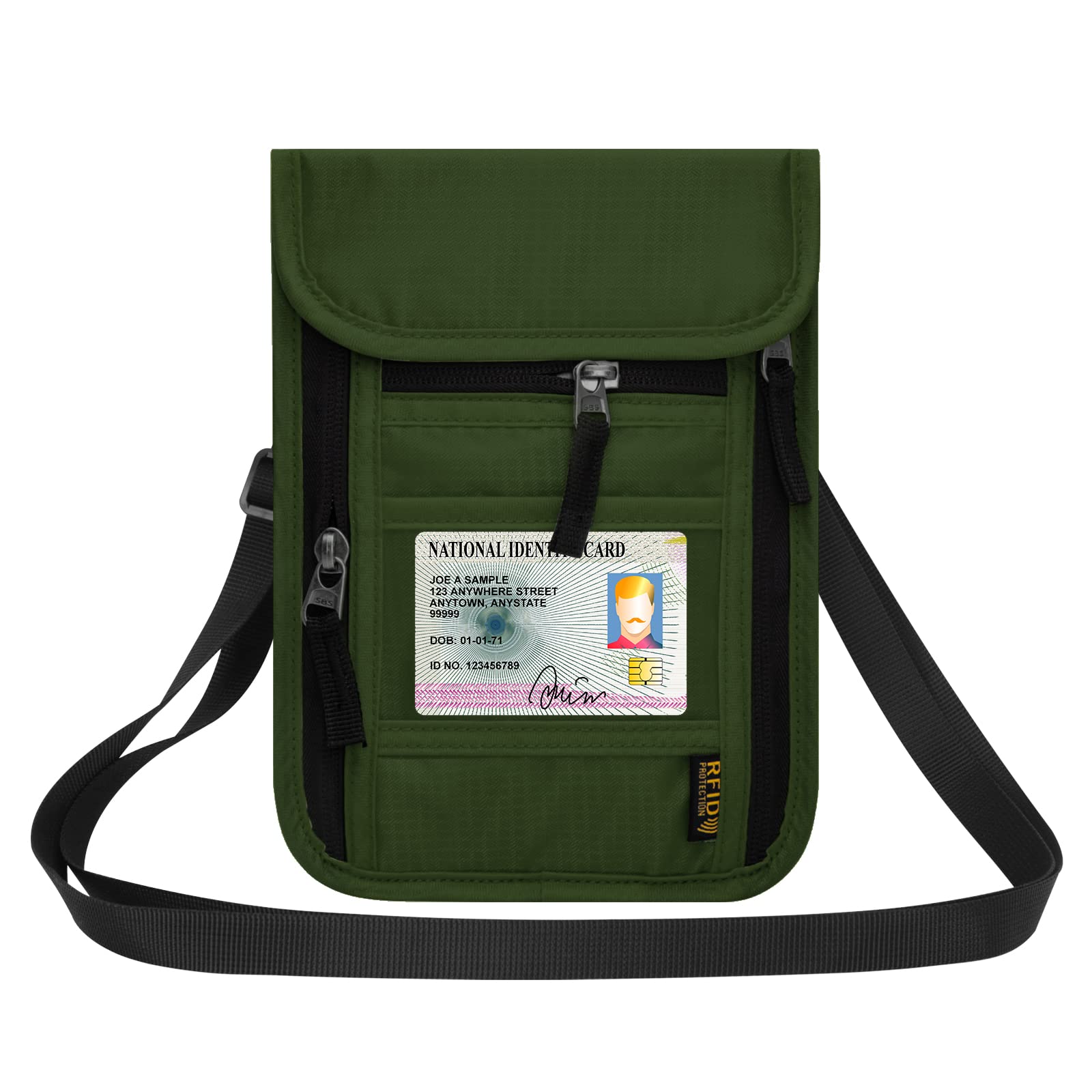 HOTEMIA Neck Wallet for Travel,Passport Holder Neck Pouch for Men Women with Adjustable Neck Strap and RFID Blocking