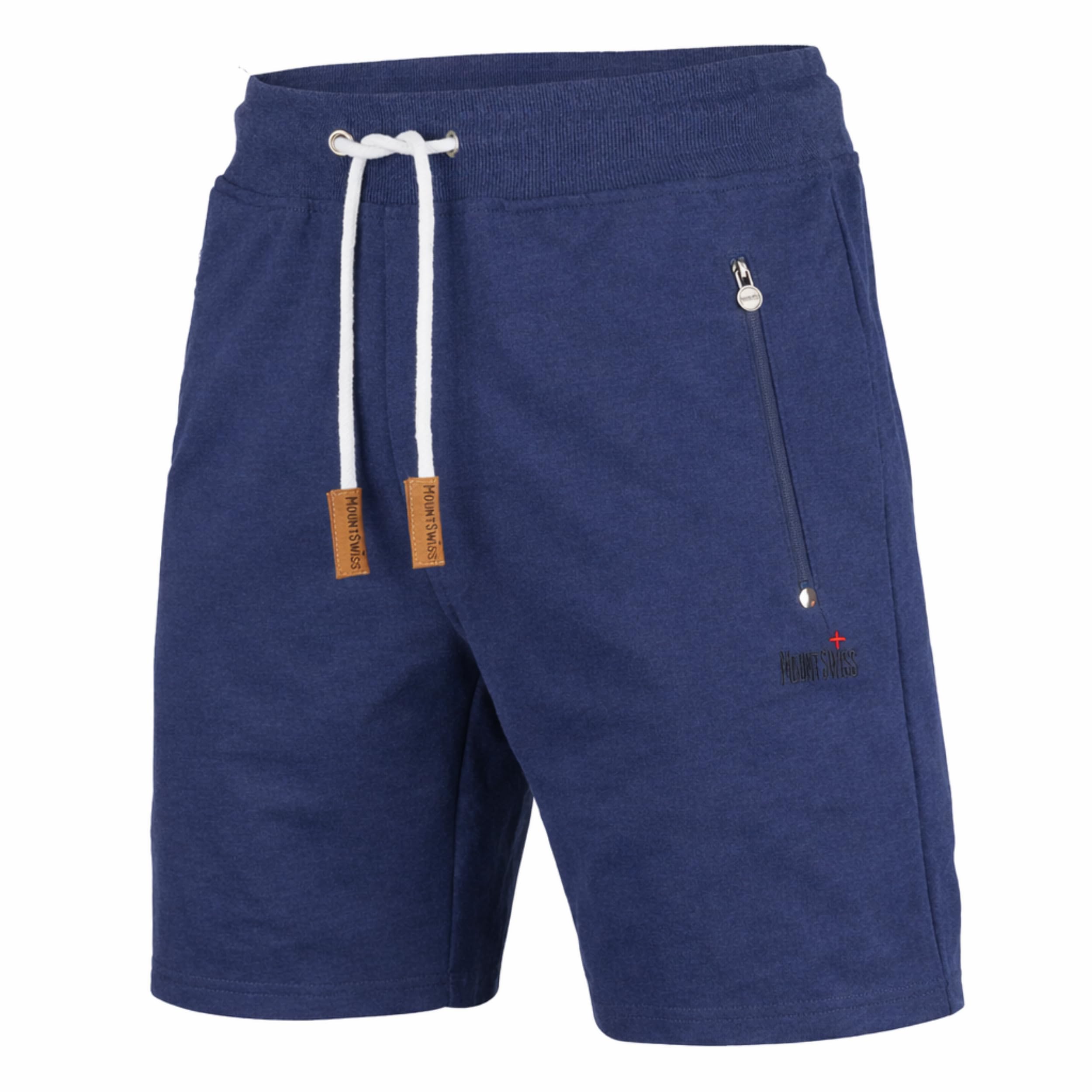 Mount Swiss Kurze Freizeithose Herren Liam I Kurze Sweatpants Herren mit Taschen - 2 Seiten- und 1 Gesäßtasche je mit Reißverschluß I Sport Shorts Herren in klassischen Farben