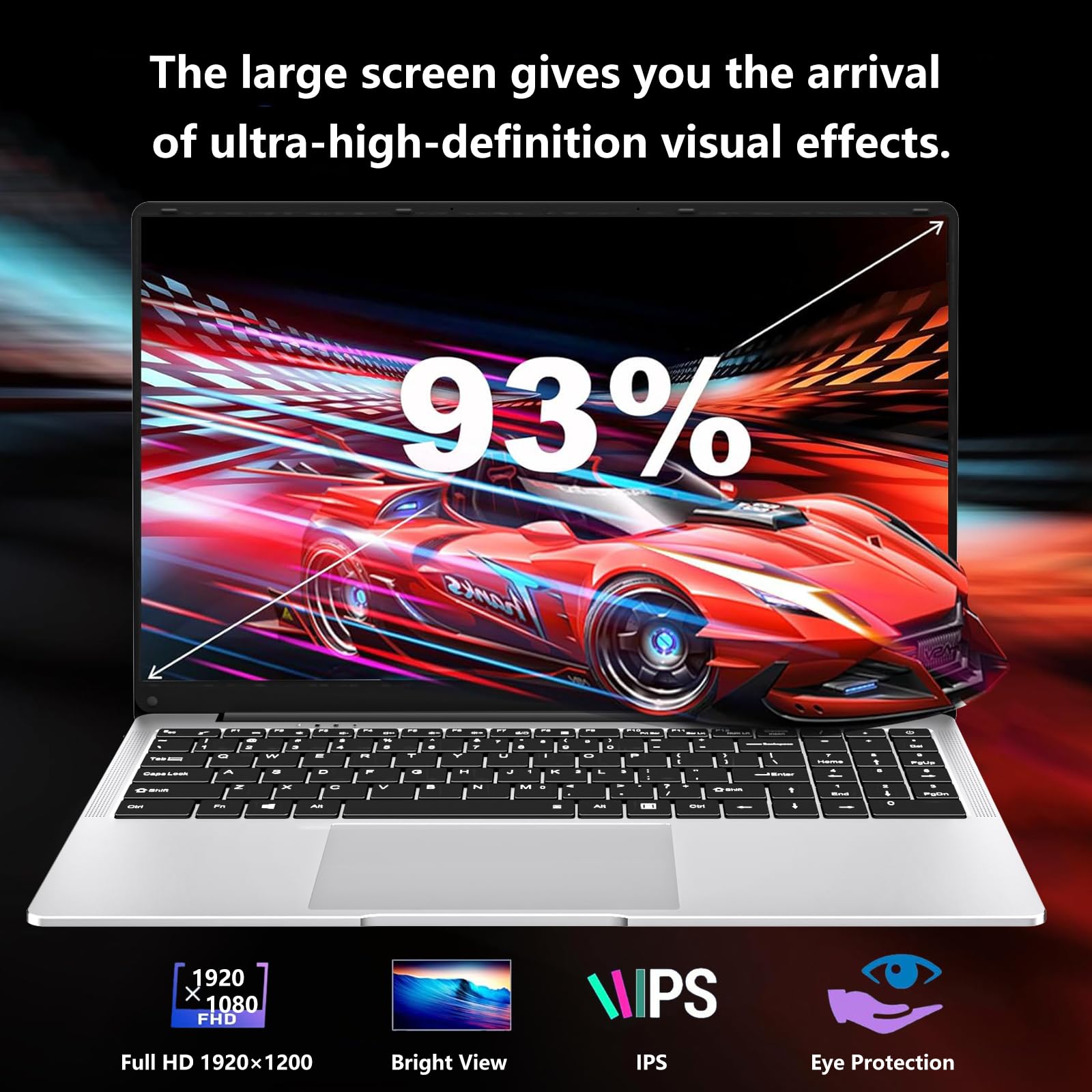 DARYUKUM PC Portatile da 15,6 pollici, notebook 8 GB RAM 256 GB SSD, laptop Celeron N4000 FHD 1080P, notebook WiFi dual-band, con mini HDMI, 2xUSB 3.0