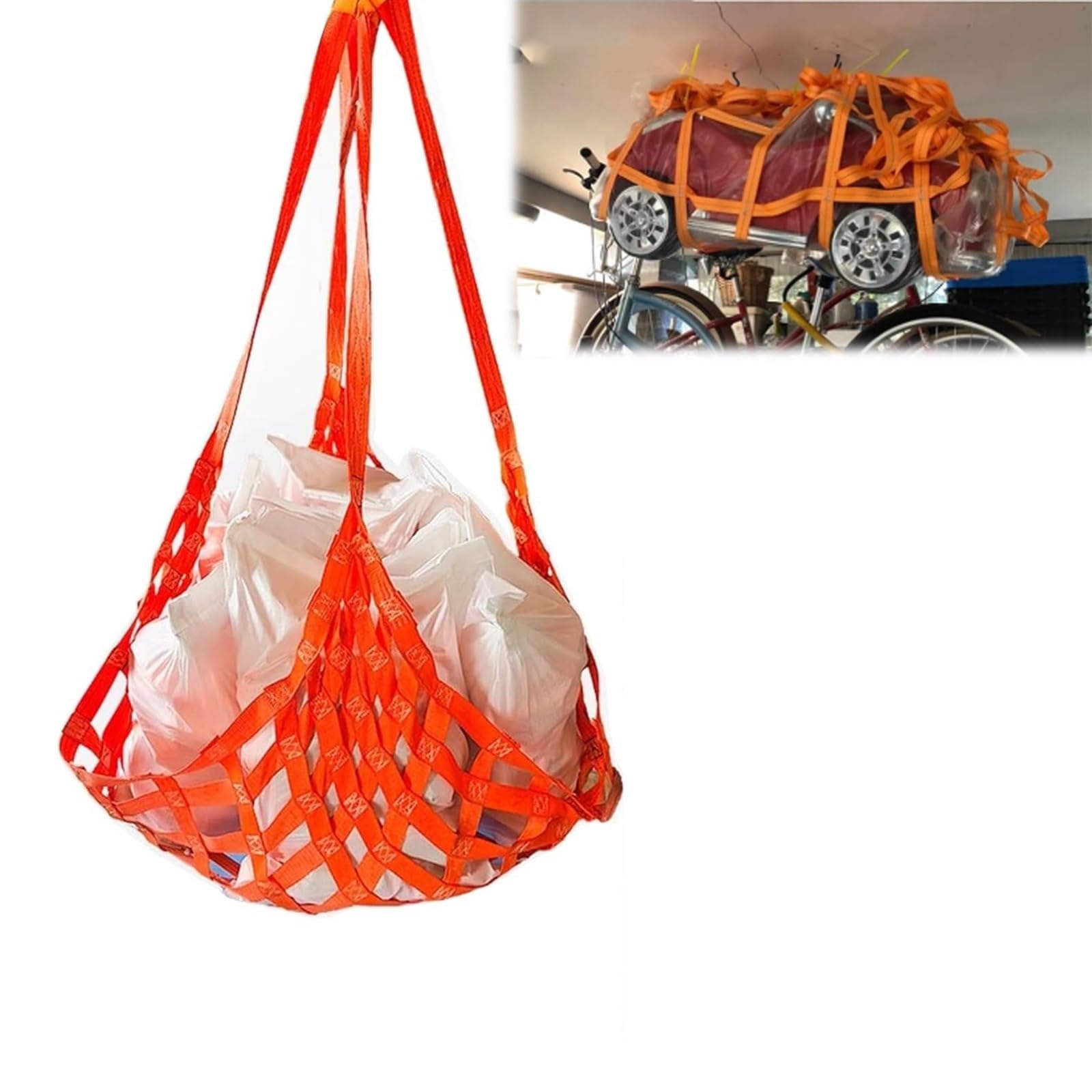 Flaches Nylon-Hebenetz, sichere Hebe- und Transportschlinge, C-Netz, geeignet für Kräne, hochbelastbares Motike C-Netz, für Hebe- und Transportarbeiten im Bauwesen (3 x 15 cm Maschenweite/2