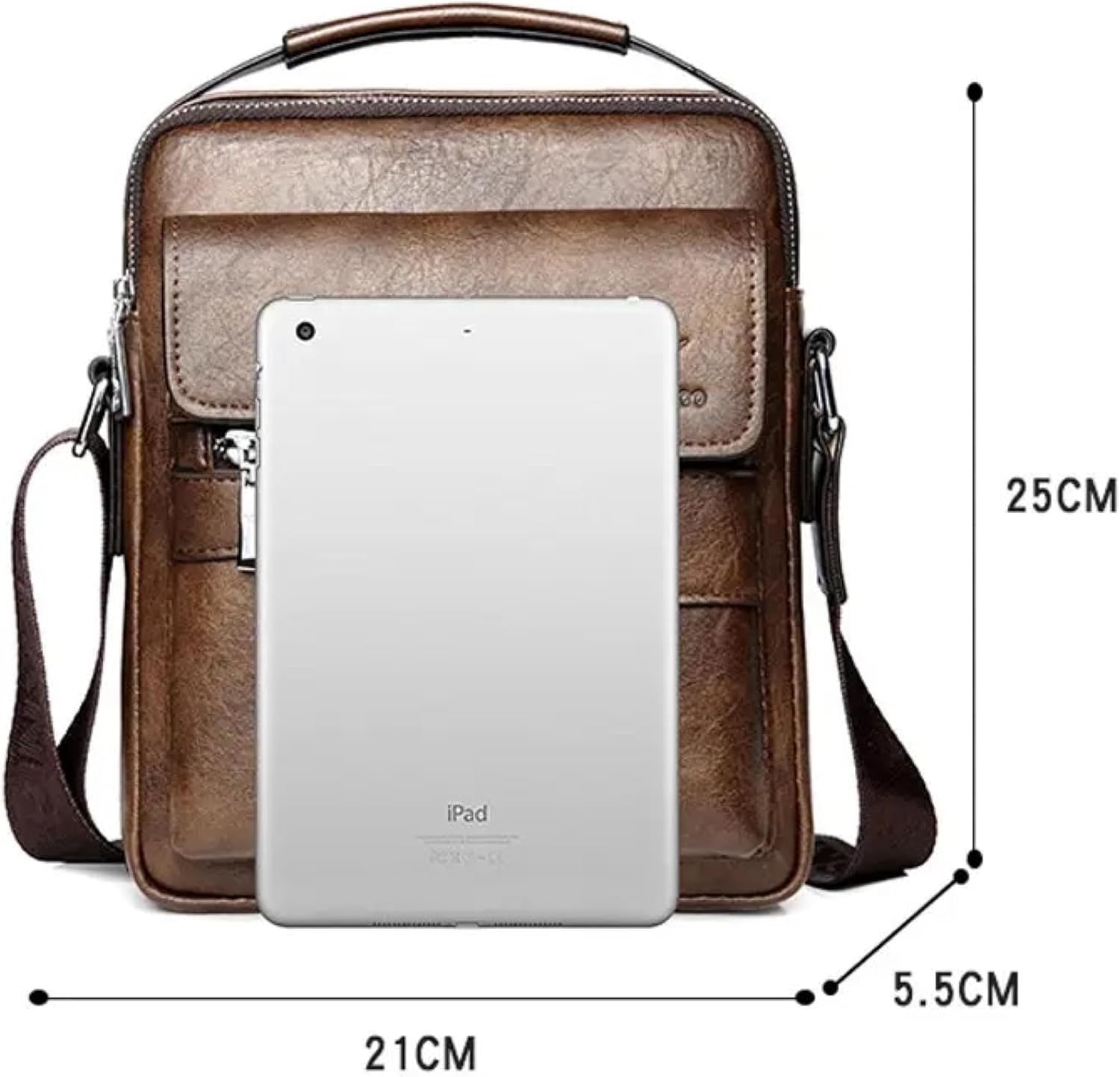 Leather Messenger Bag for Men, Stylish Briefcase for work & Office, Crossbody design, sleek leather finish