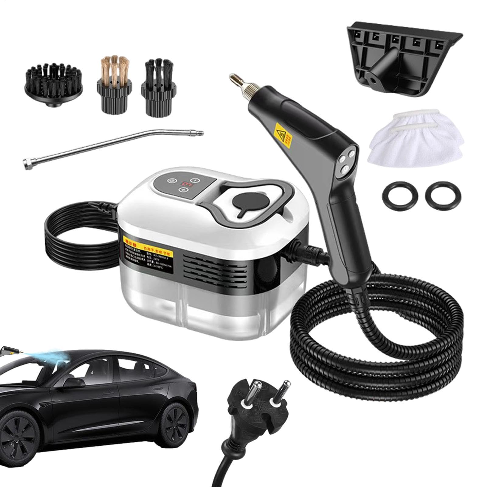 Limpiador A Vapor Portátil 2500 W Portátil 6 Niveles Ajustables | Máquina De Limpieza A Vapor Para El Baño Para Suelos Baldosas Juntas Tapicería Sofá Alfombra Muebles Ventana Detallado De