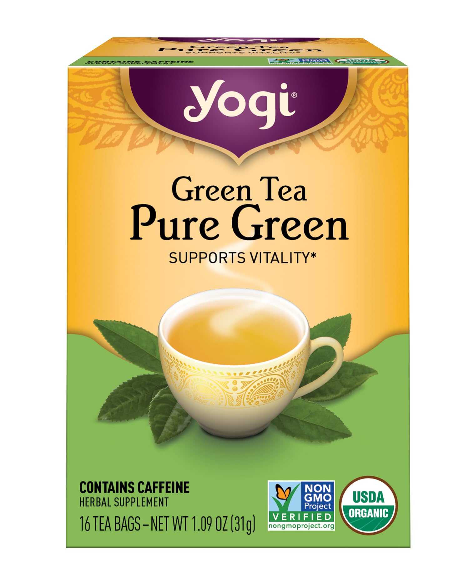 Yogi Tea, Green Tea Pure Green, 16 Count