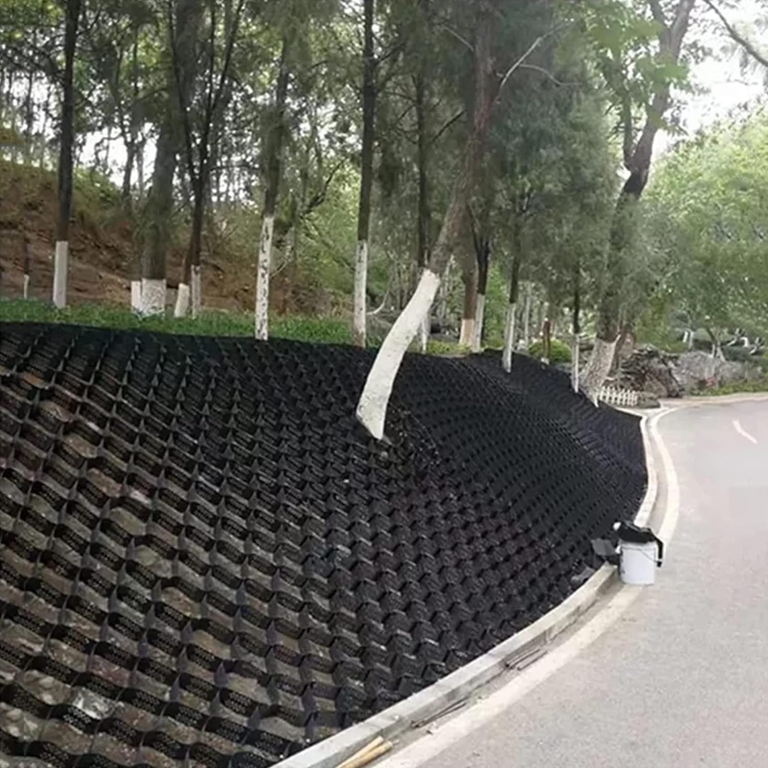 VUIKLCty Ground Grid, Landscape Gravel Grid Stabilizer, Courtyard Garden Slope Geogrid, Geogrid Constraint System(4m x 6m (13ft x 19.5ft))