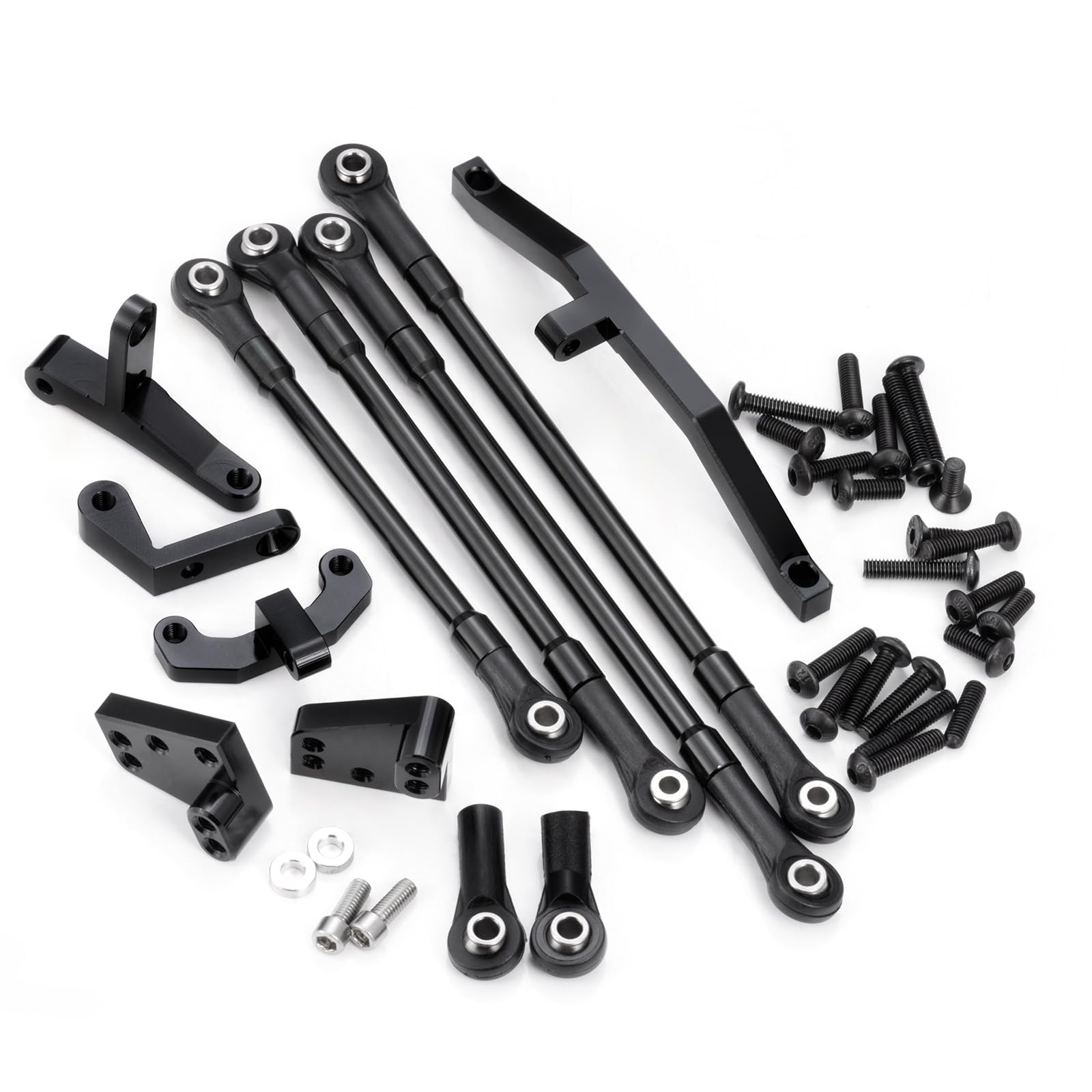 RC Car Aluminum Alloy 3-Link Front Suspension Conversion Kit for 1/10 TF2 Trail Finder 2 RC Car Upgrades 3 Link Kit Front Axle with Panhard