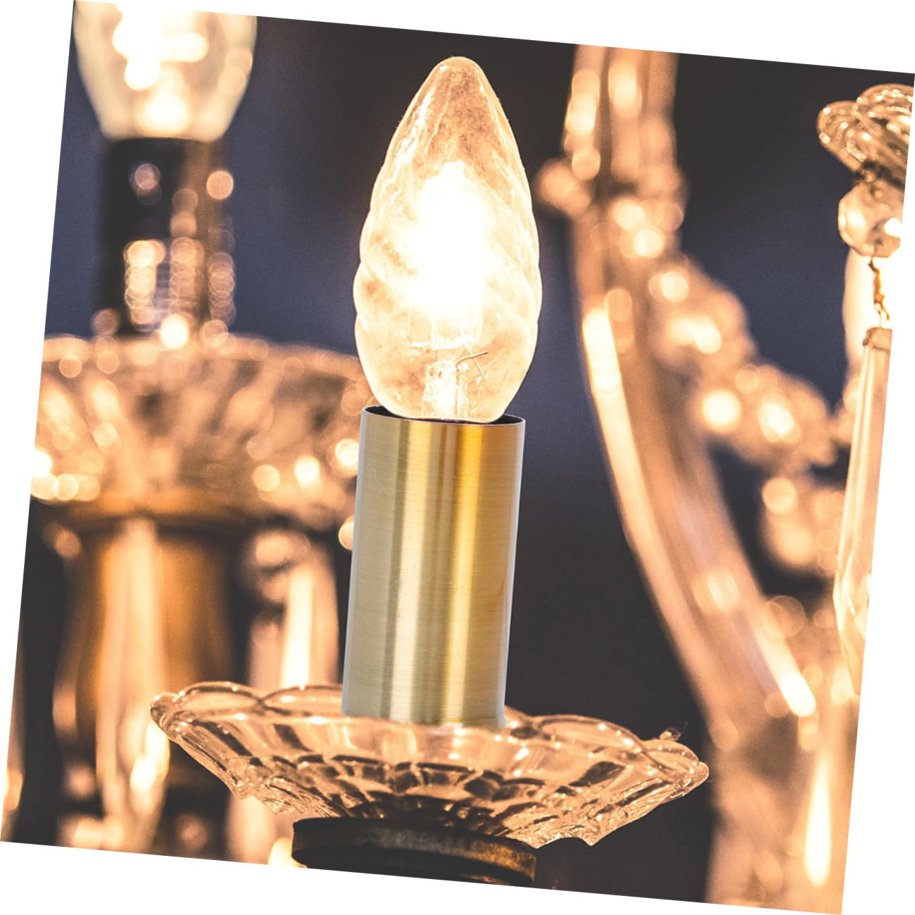 ORFOFE 10pcs Chandelier Flanging Sleeve Candelabra Bulb Base Lighting Parts for Elegant Installation Gold Antique Finish