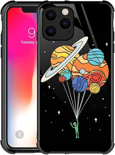 Funda para iPhone 12 Pro Max con diseño de globo alienígena para niñas y niños, diseño de patrón de imagen, a prueba de golpes, antiarañazos,