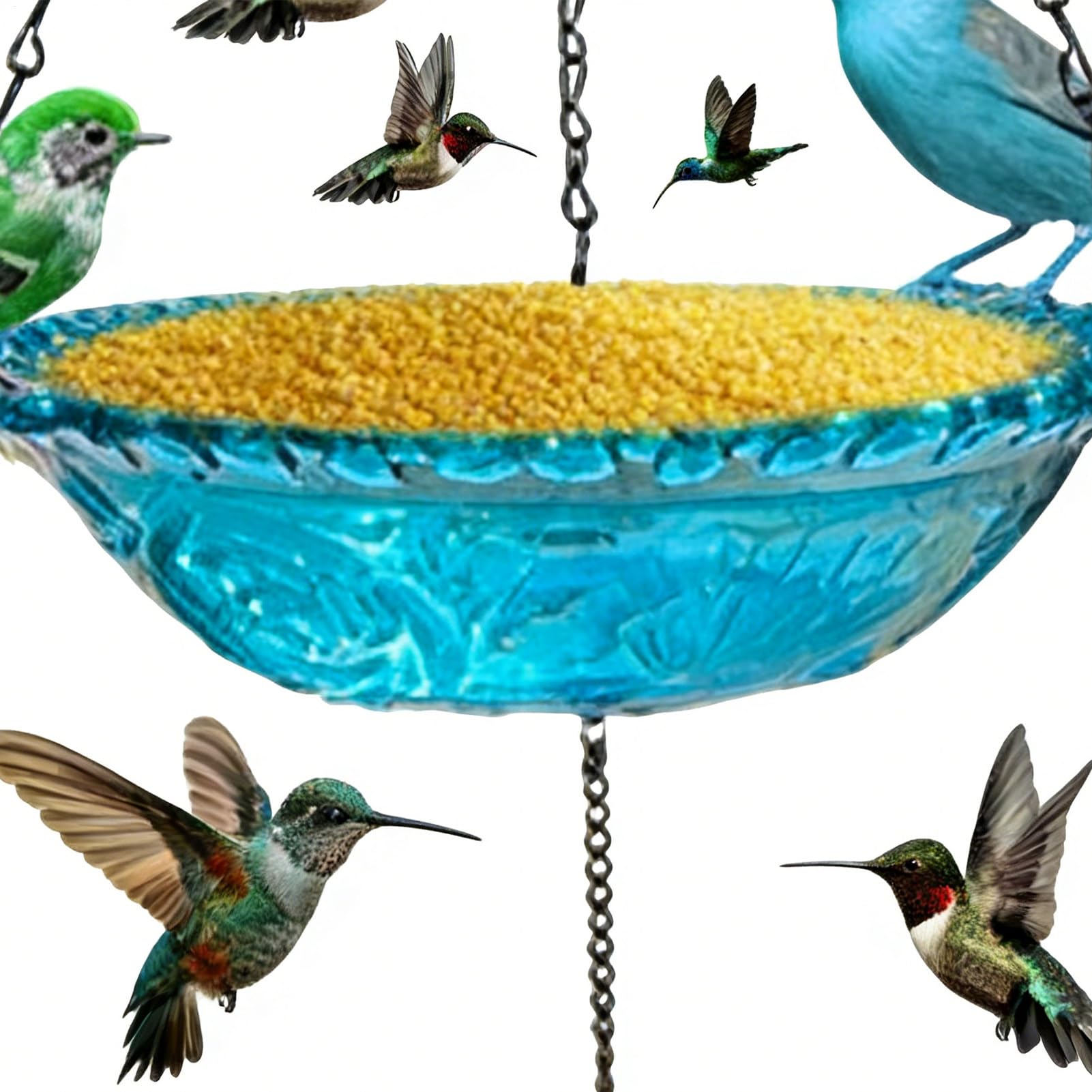 Fontana solare per vaschetta per uccelli, decorazione decorativa con vassoio per alimenti, vasca solare per uccelli, per patio, giardino, piscina, terrazza, cortile, casa paesaggistica