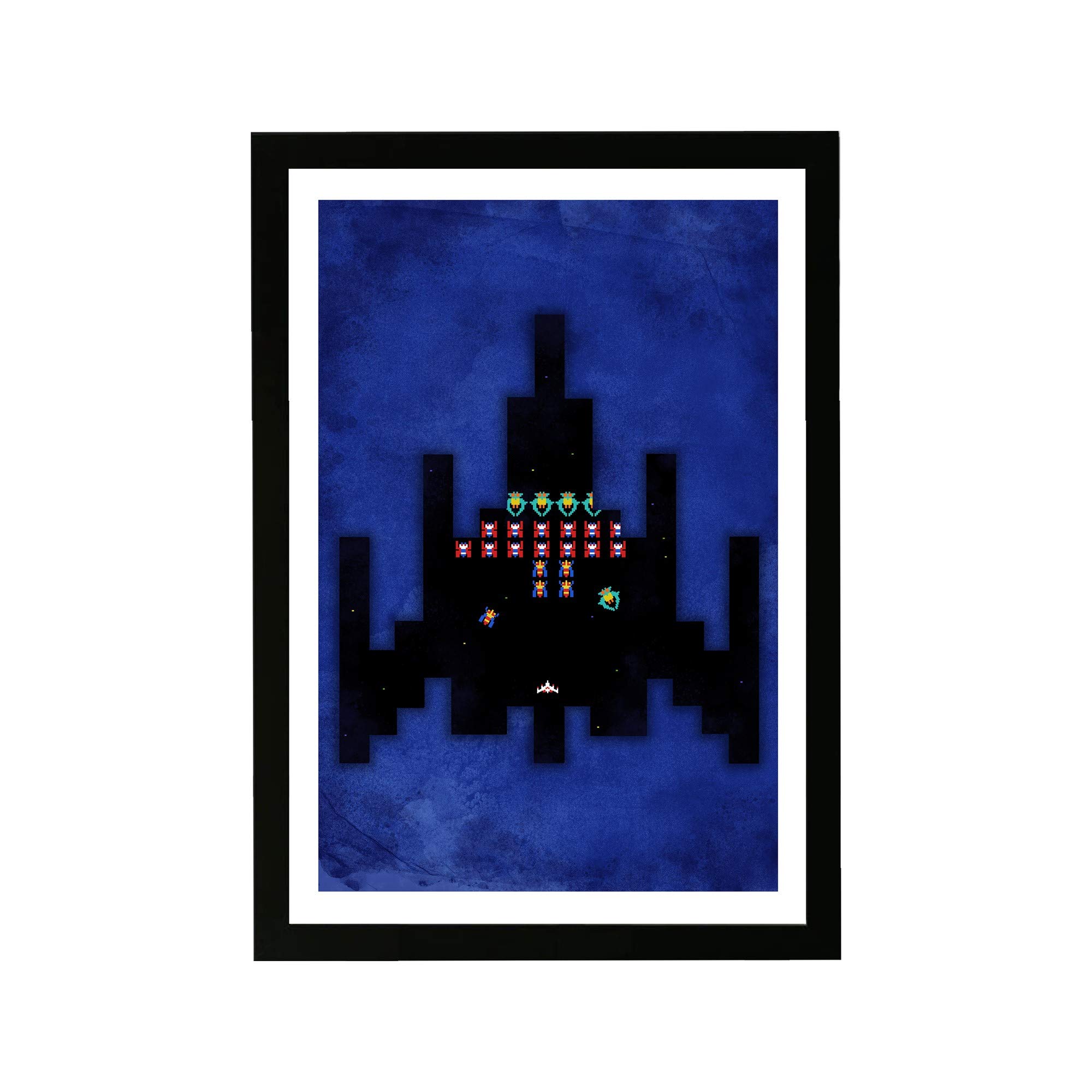 Wynwood Studio Entertainment and Hobbies Framed Wall Art Prints 'Retro Arcade Video Games Home Décor, 13" x 19", Blue, Black