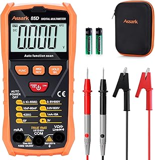 Digital Multimeter Voltage Tester, Assark 2000 Counts Multimeter Measure AC DC Voltage DC Current, Meter Tester Test Volt Ohm Amp Diode Continuity,Resistance,Backlit LCD Display,Data Hold Function