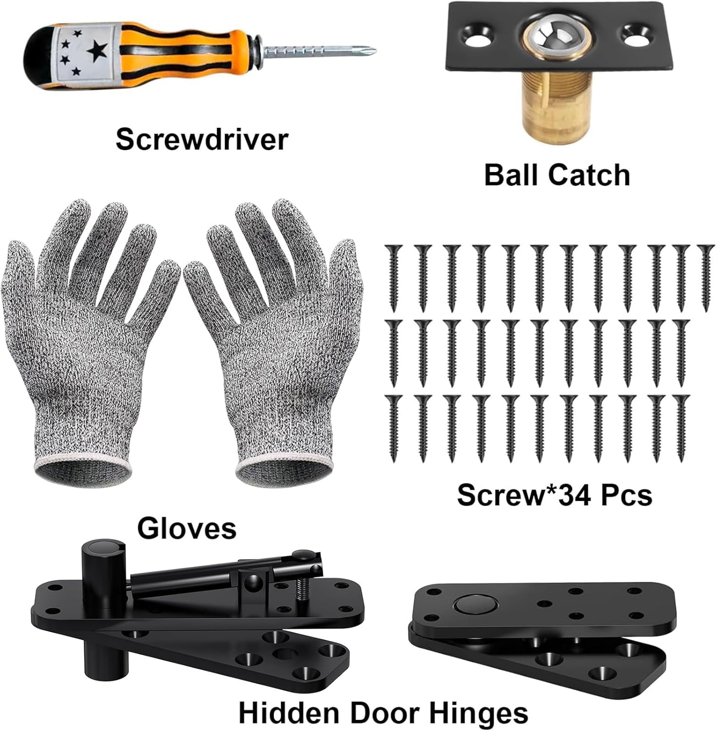 Hidden Door Hinge, Pivot Hinge - 570LBS Load-Bearing Heavy Duty 360° Door Kit Rotation Invisible Hinges for Secret Door, Hardware for Secret Doors, Bookcase