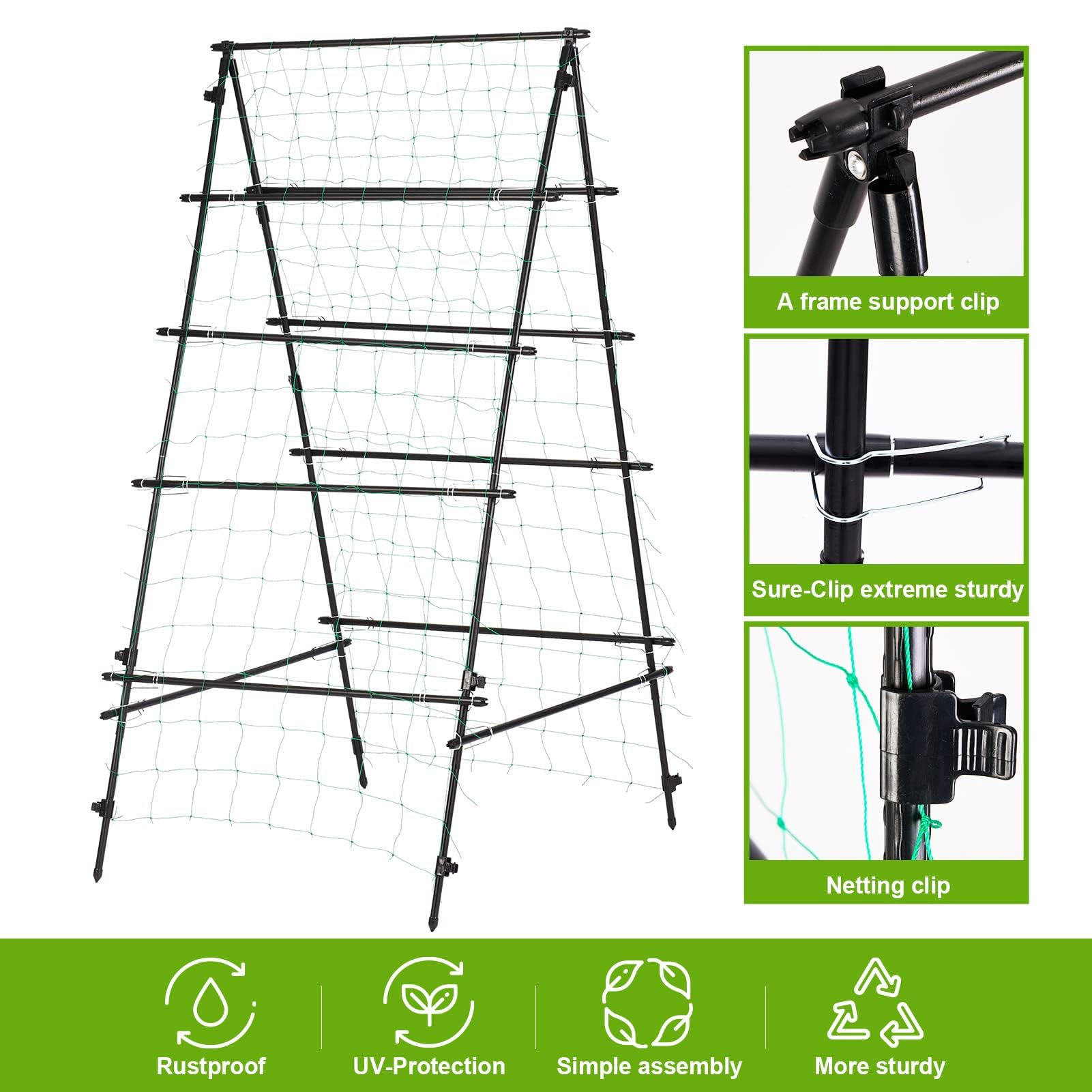 Retouhqp Enrejado De Jardín Con Enrejado De Pepino, Enrejado De Metal  Grande De 5 Pies De Alto Para Plantas Trepadoras, Soporte De Verduras,  Guisantes, Frutas, Vides, Enrejado Al Aire Libre Con, image size:1601x1601