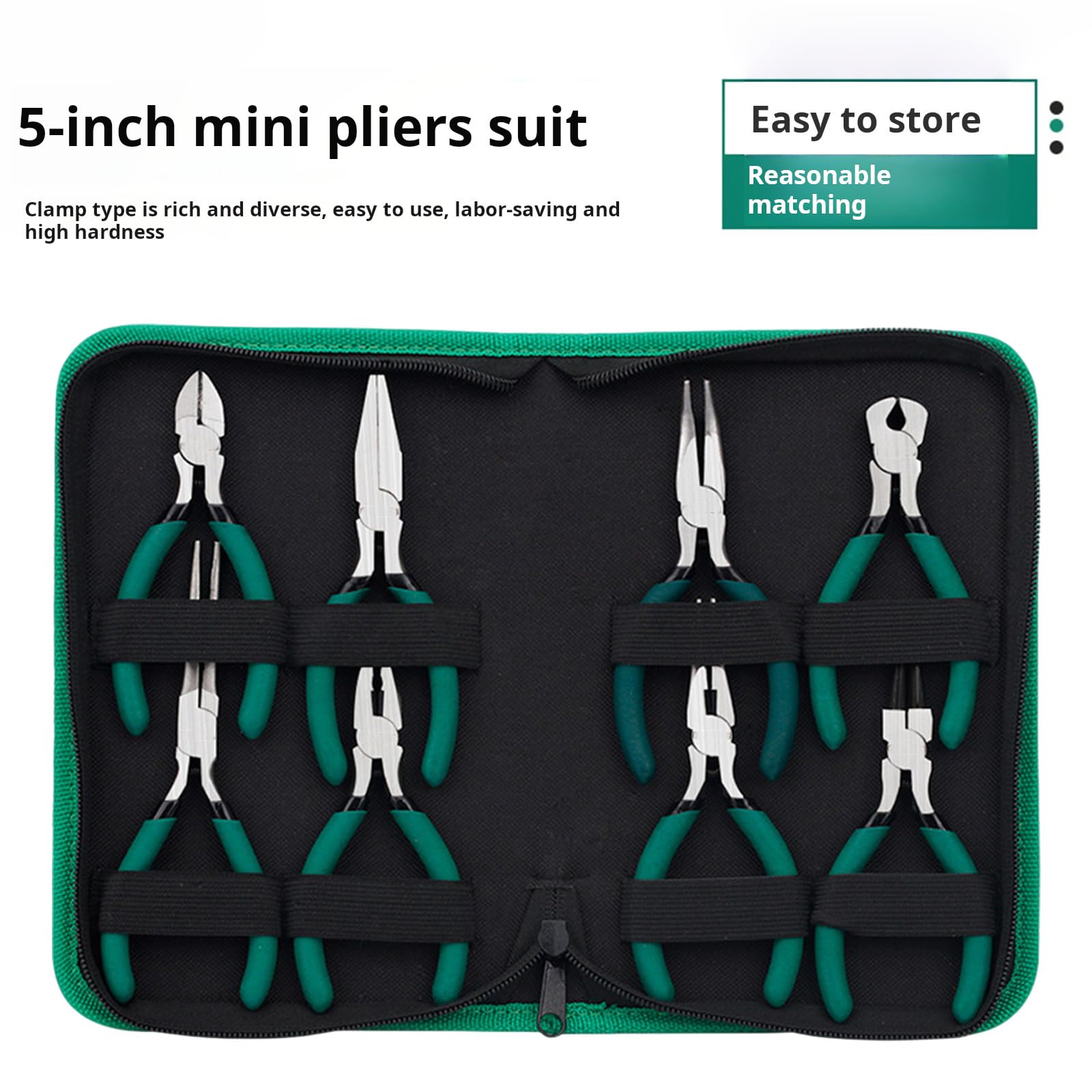 Set di 8 pinze ergonomiche piccole da 12,7 cm, in acciaio ad alto tenore di carbonio, perfette per modellismo e cablaggio, set di pinze in acciaio al carbonio