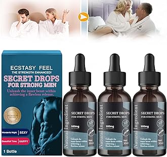 Secret Drops for Strong Men, PleasurePeak Oral Drops, Hormones Drops, Enhancing Sensitivity and Pleasur Boost Energy Levels, Secret Happy Drops for Men (3Pcs)