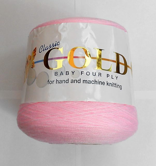 Woolcraft Classic Gold Baby 4ply Cone 400g (Baby Pink 013)