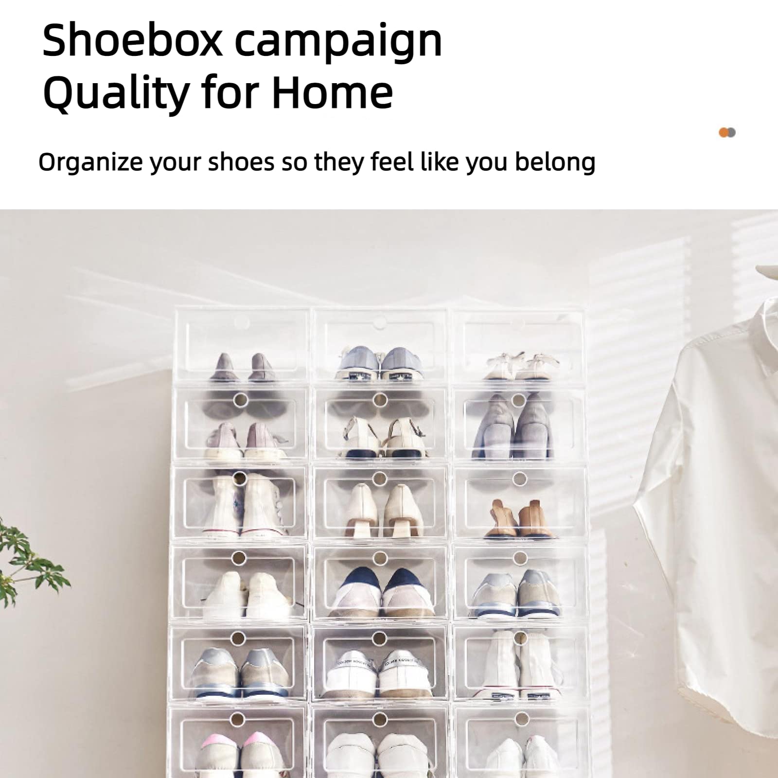 OWKAY Scatola per scarpe in plastica trasparente Cassetto per la casa Scatola per scarpe per uomo e donna Dormitorio Scarpiera Scarpiera Display per scarpe 33x24x14CM 4 pezzi