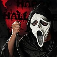 Vista 34 de YU FENG Máscara de disfraz para Halloween, mascarada, cosplay, fiesta divertida